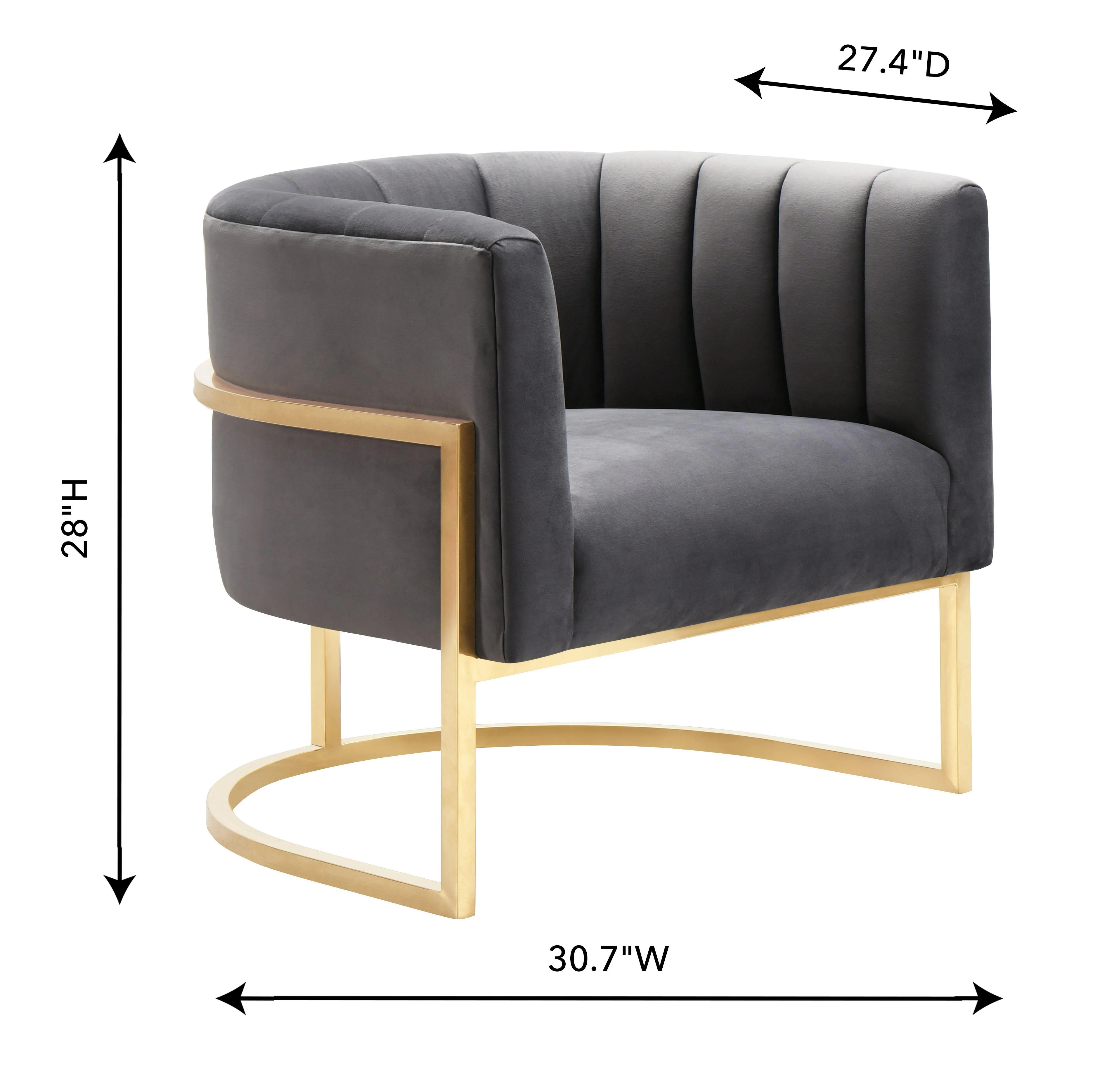 Magnolia Velvet Accent Chair with Gold Base - Image 26