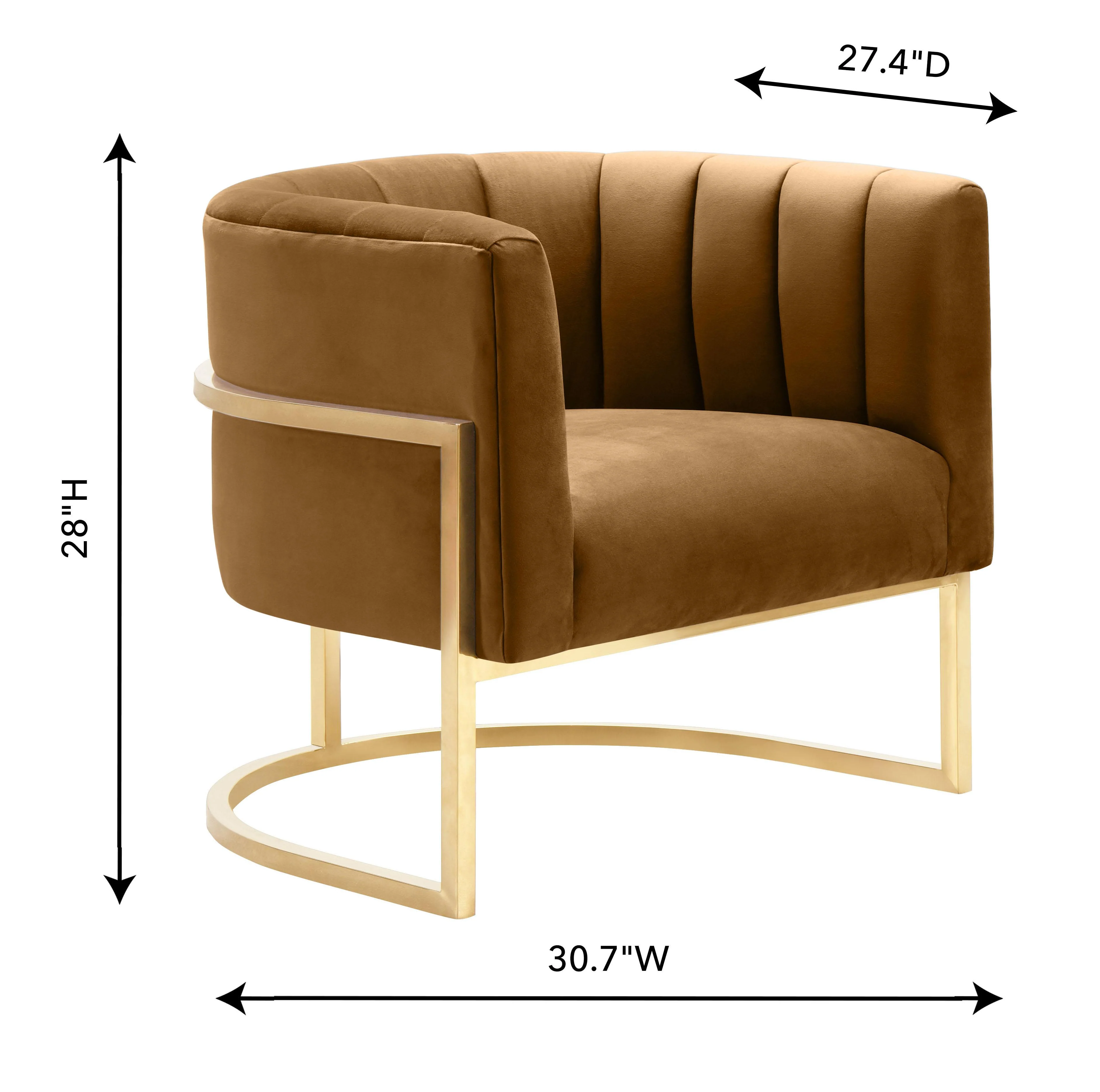 Magnolia Velvet Accent Chair with Gold Base - Image 38