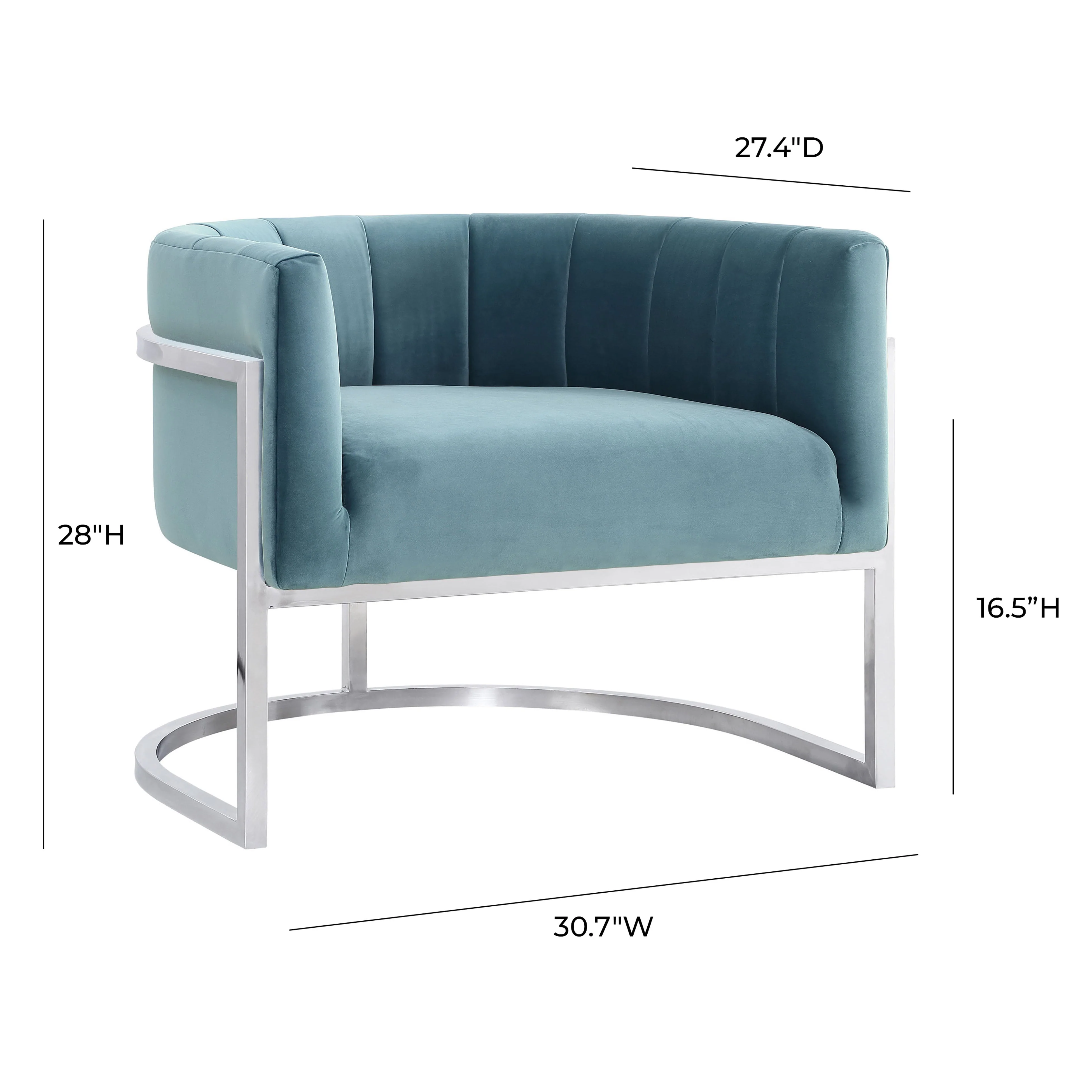 Magnolia Velvet Accent Chair with Silver Base - Image 6