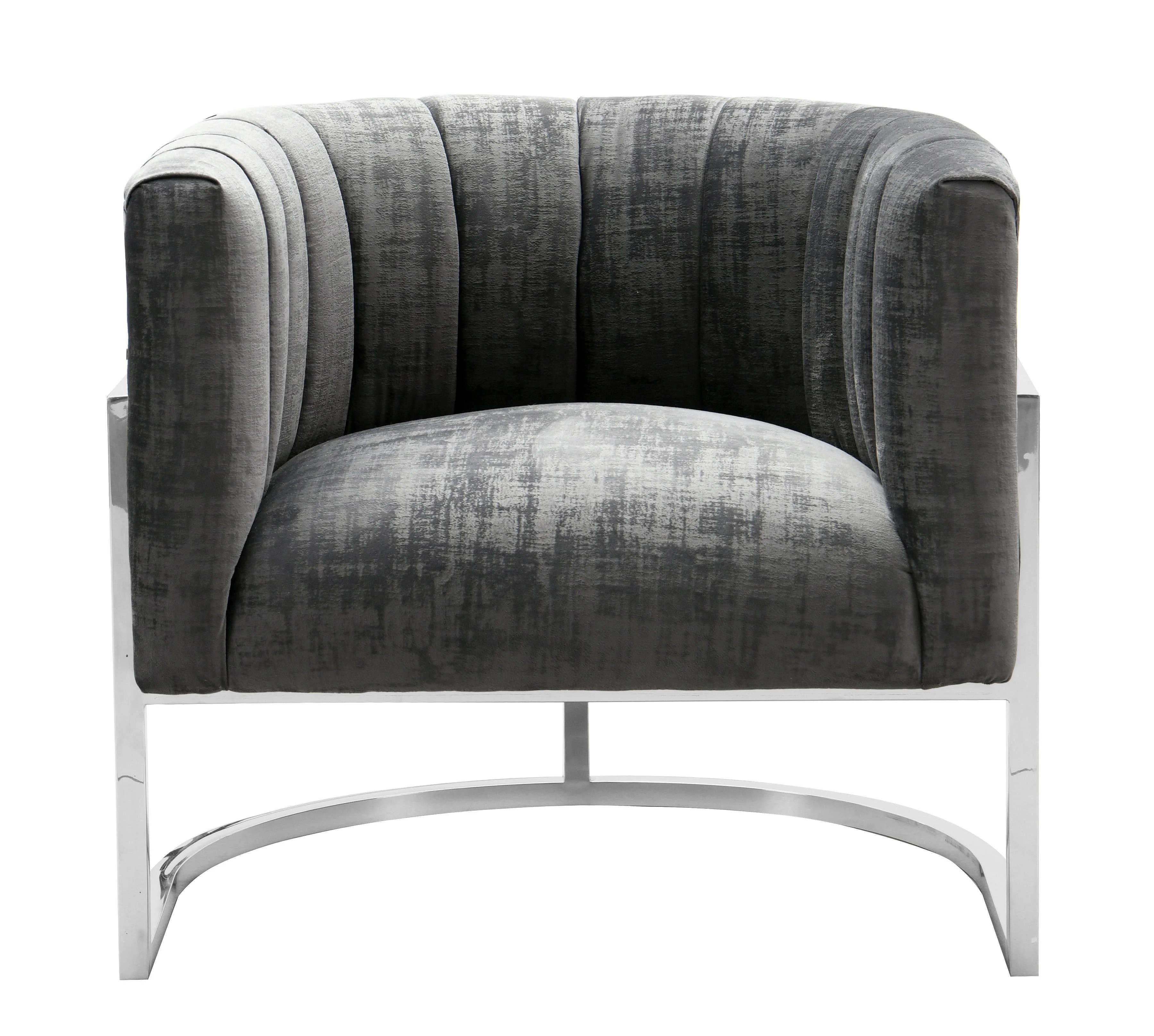 Magnolia Velvet Accent Chair with Silver Base - Image 7