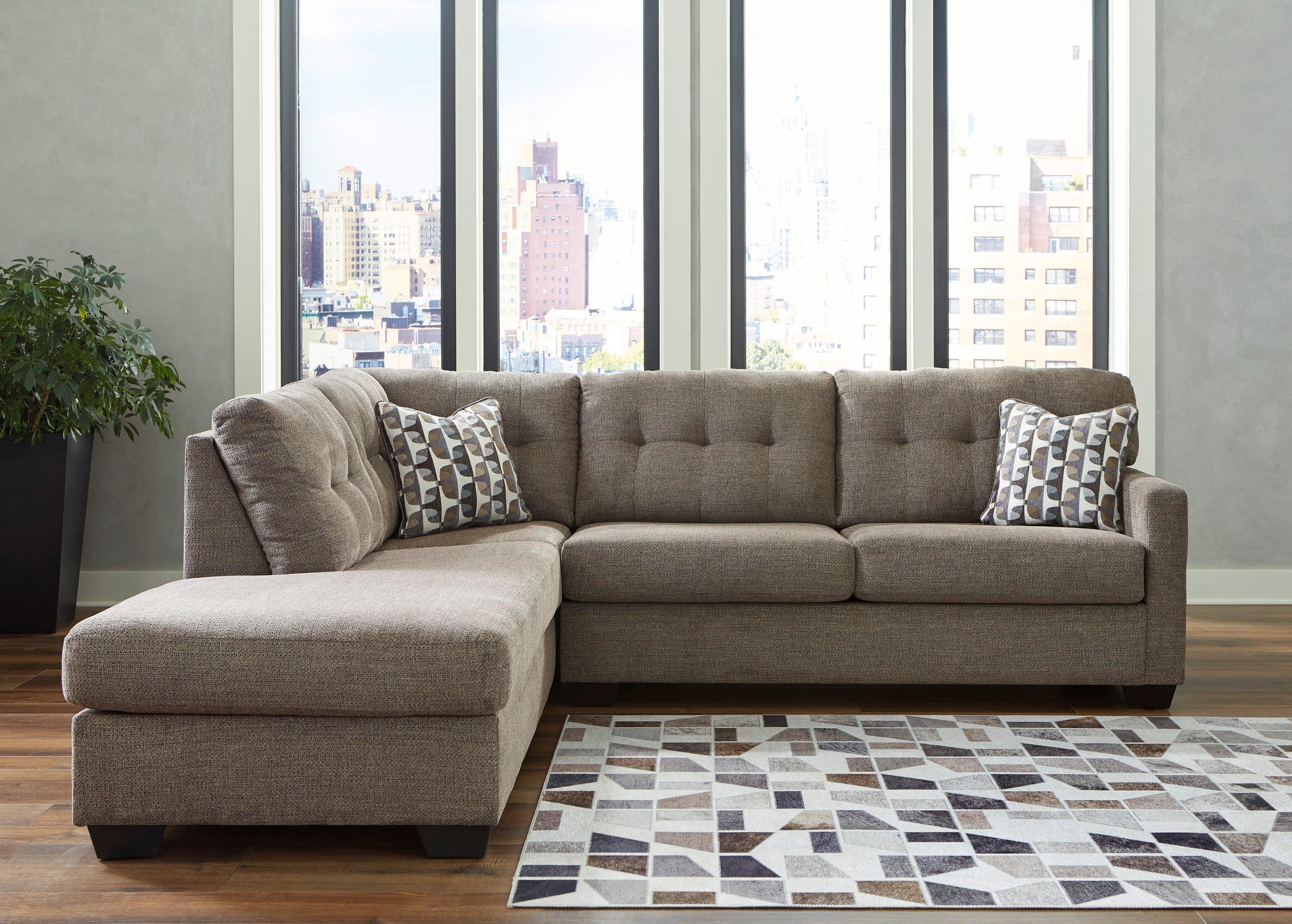 Mahoney Chocolate 2-Piece Left Arm Facing Chaise Sectional