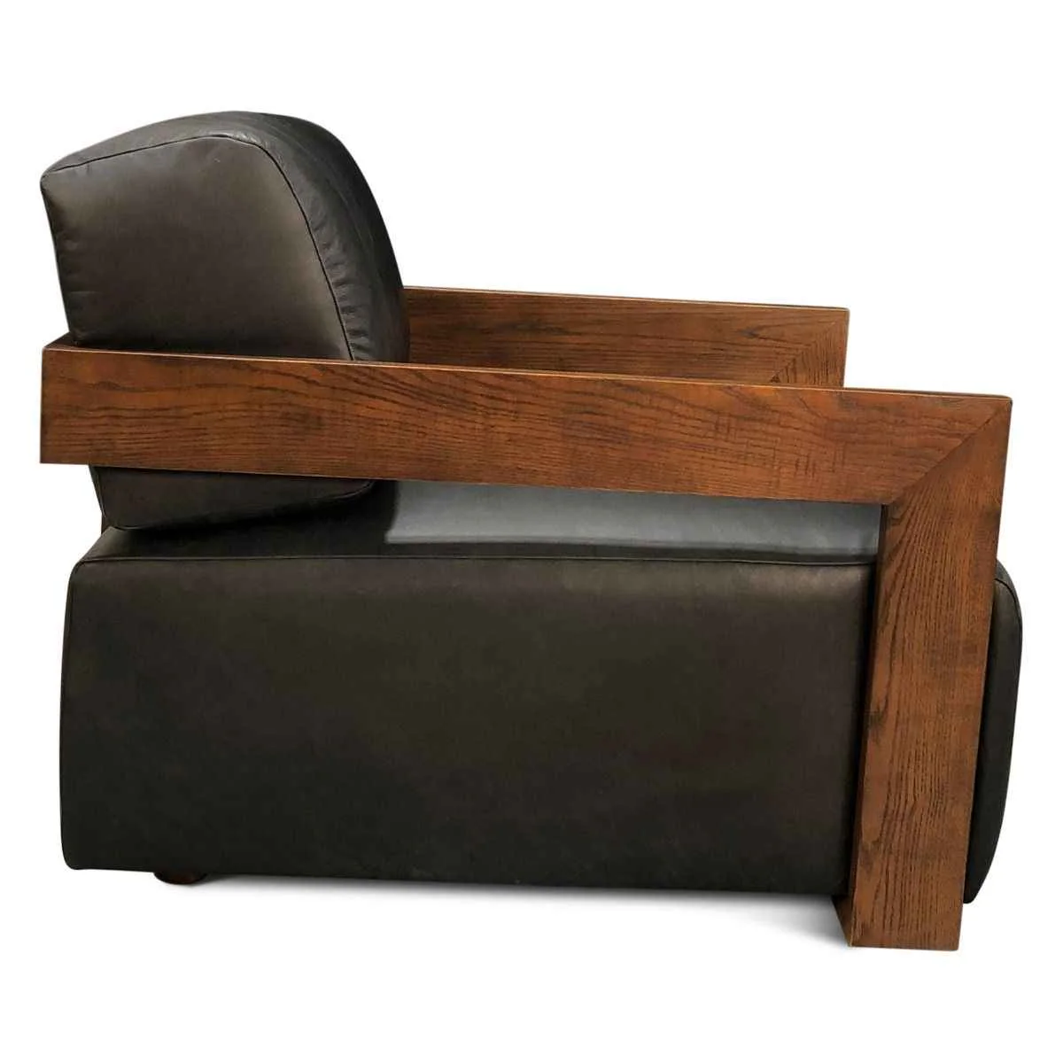 Maison Harper Accent Chair in Charme Black Leather - Image 3