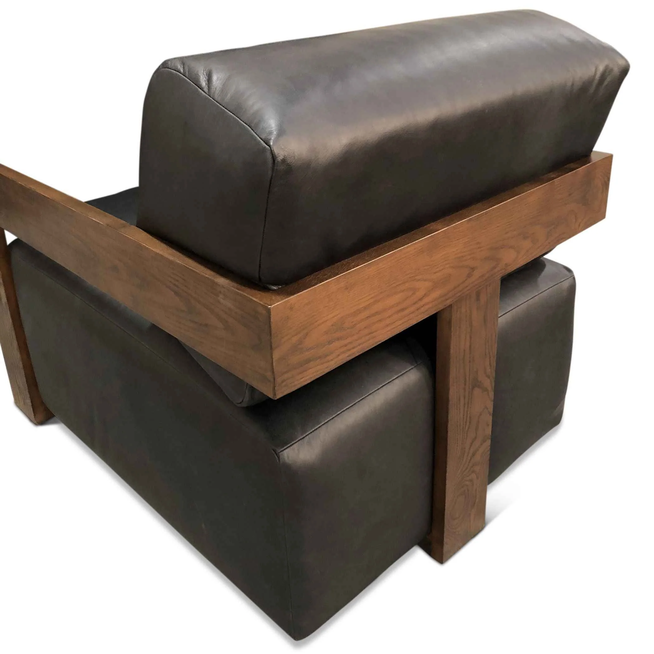 Maison Harper Accent Chair in Charme Black Leather - Image 7