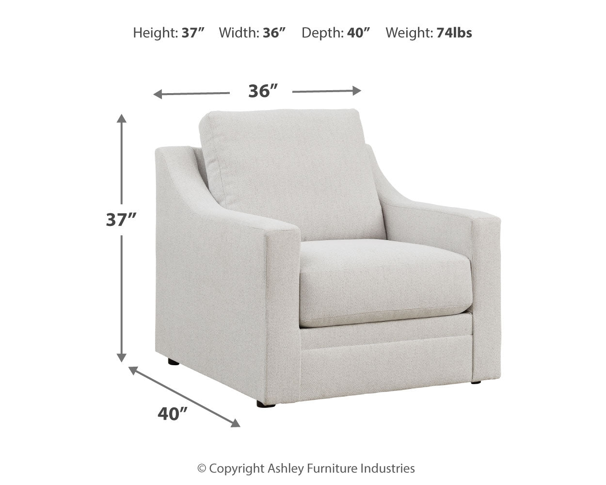 Maitelynn Chalk Chair and Ottoman - Image 11