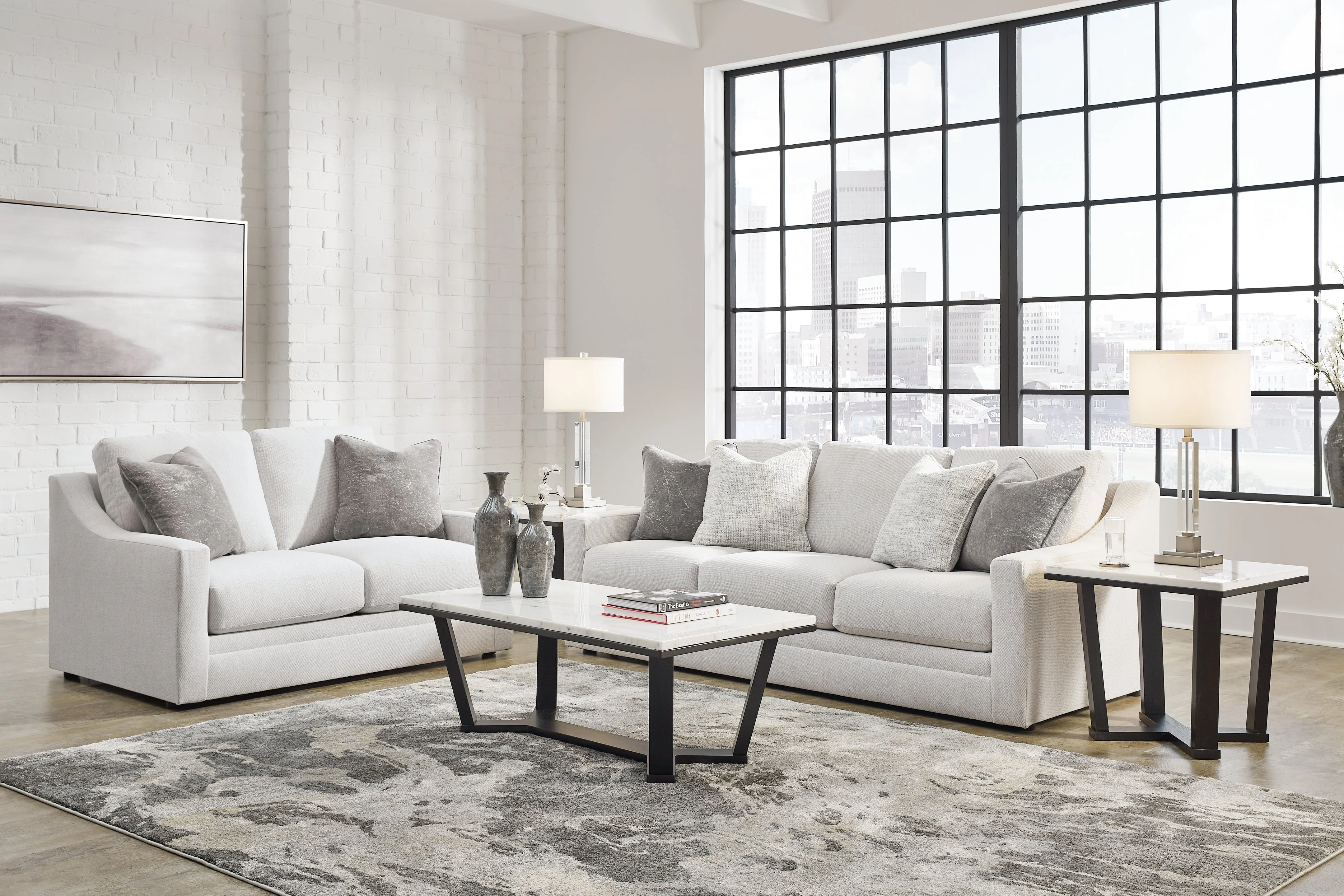 Maitelynn Chalk Sofa and Loveseat