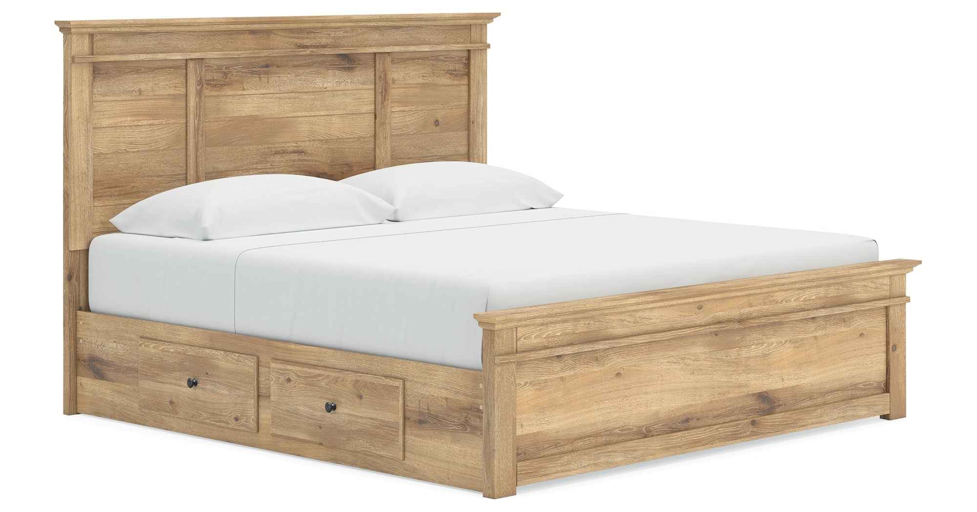 Makidern Tan King Panel Storage Bed - Image 3