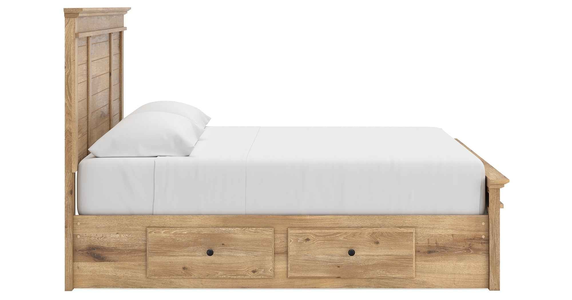 Makidern Tan King Panel Storage Bed - Image 9