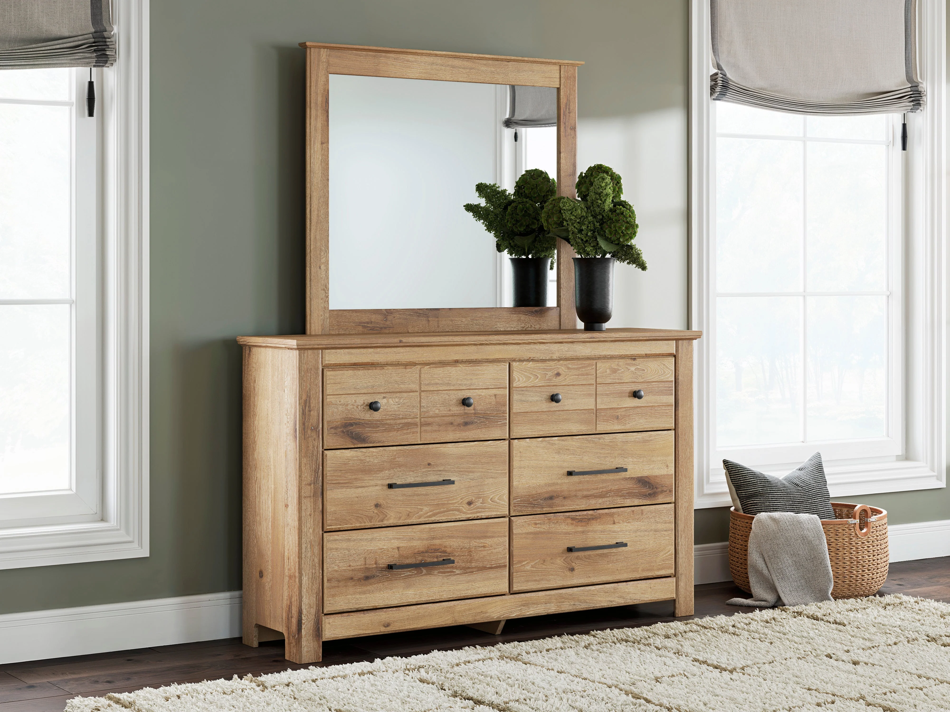 Makidern Tan Panel Storage Bedroom Set with 6 Drawers - Image 11