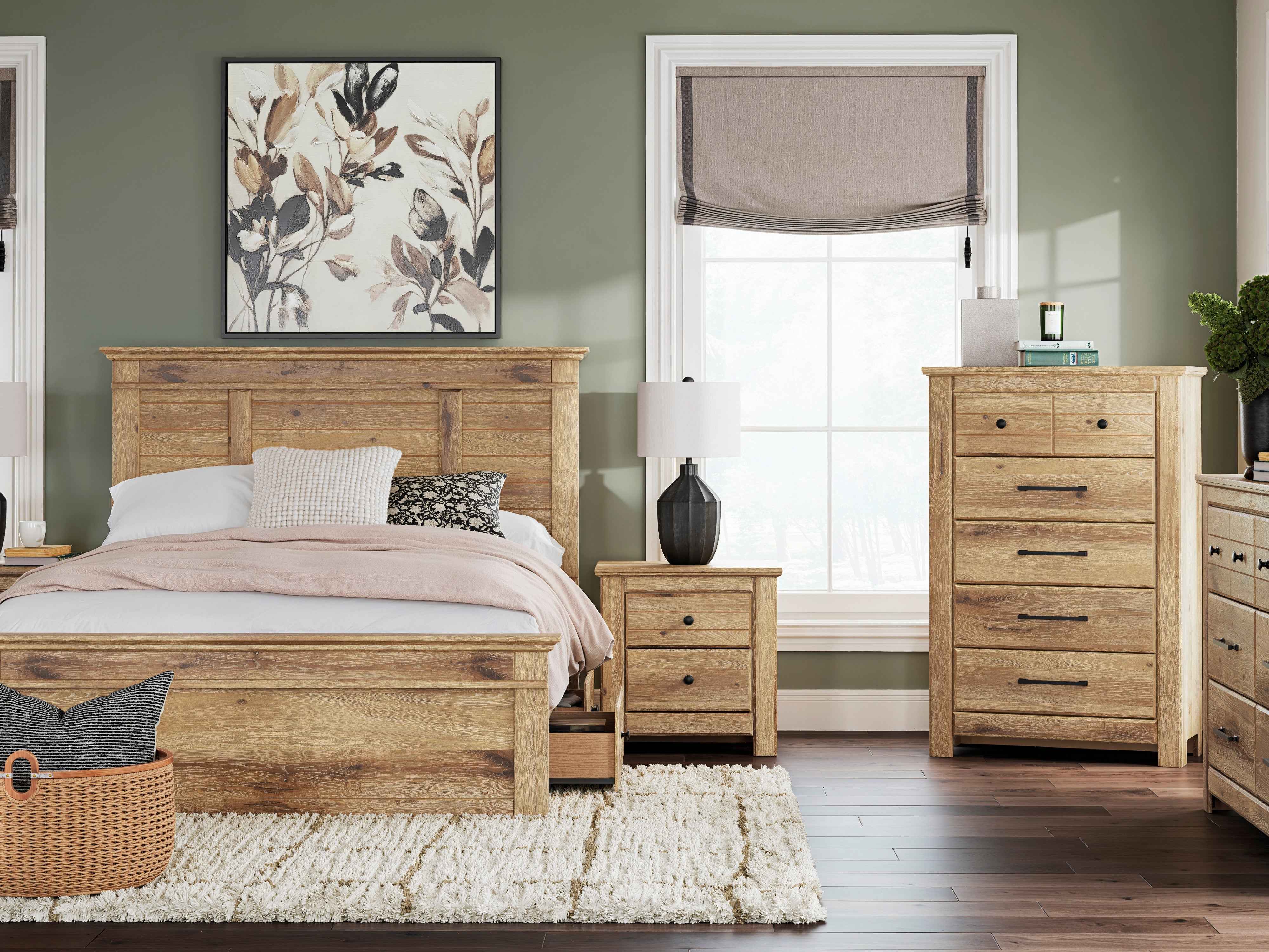 Makidern Tan Queen Panel Storage Bed - Image 3