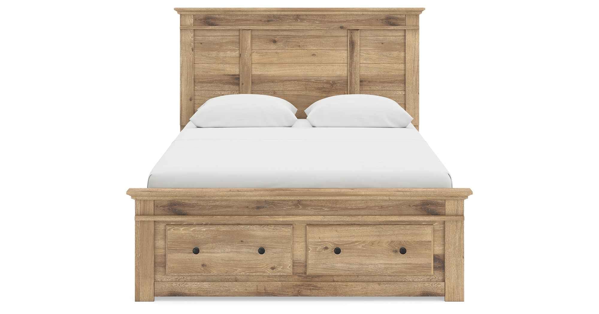 Makidern Tan Queen Panel Storage Bed - Image 6