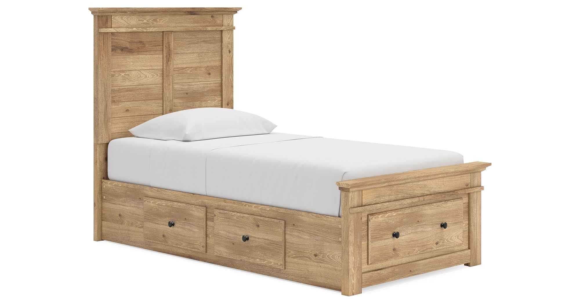 Makidern Tan Twin Panel Storage Bed - Image 3