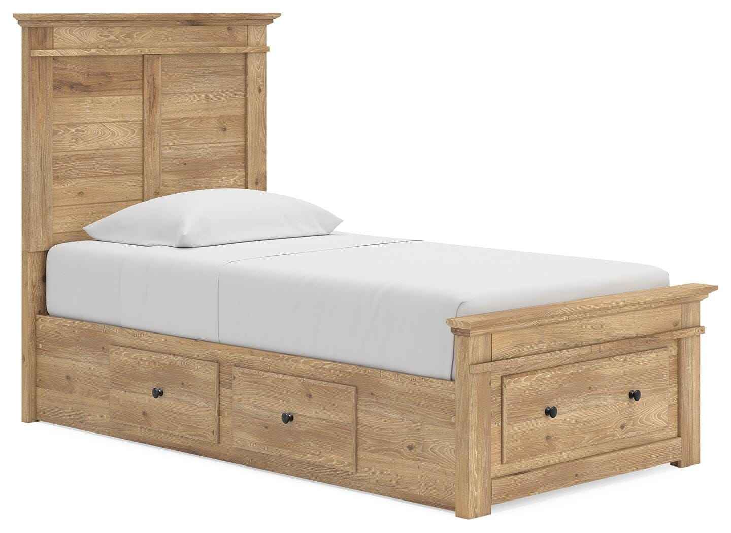 Makidern Tan Twin Panel Storage Bed - Image 4