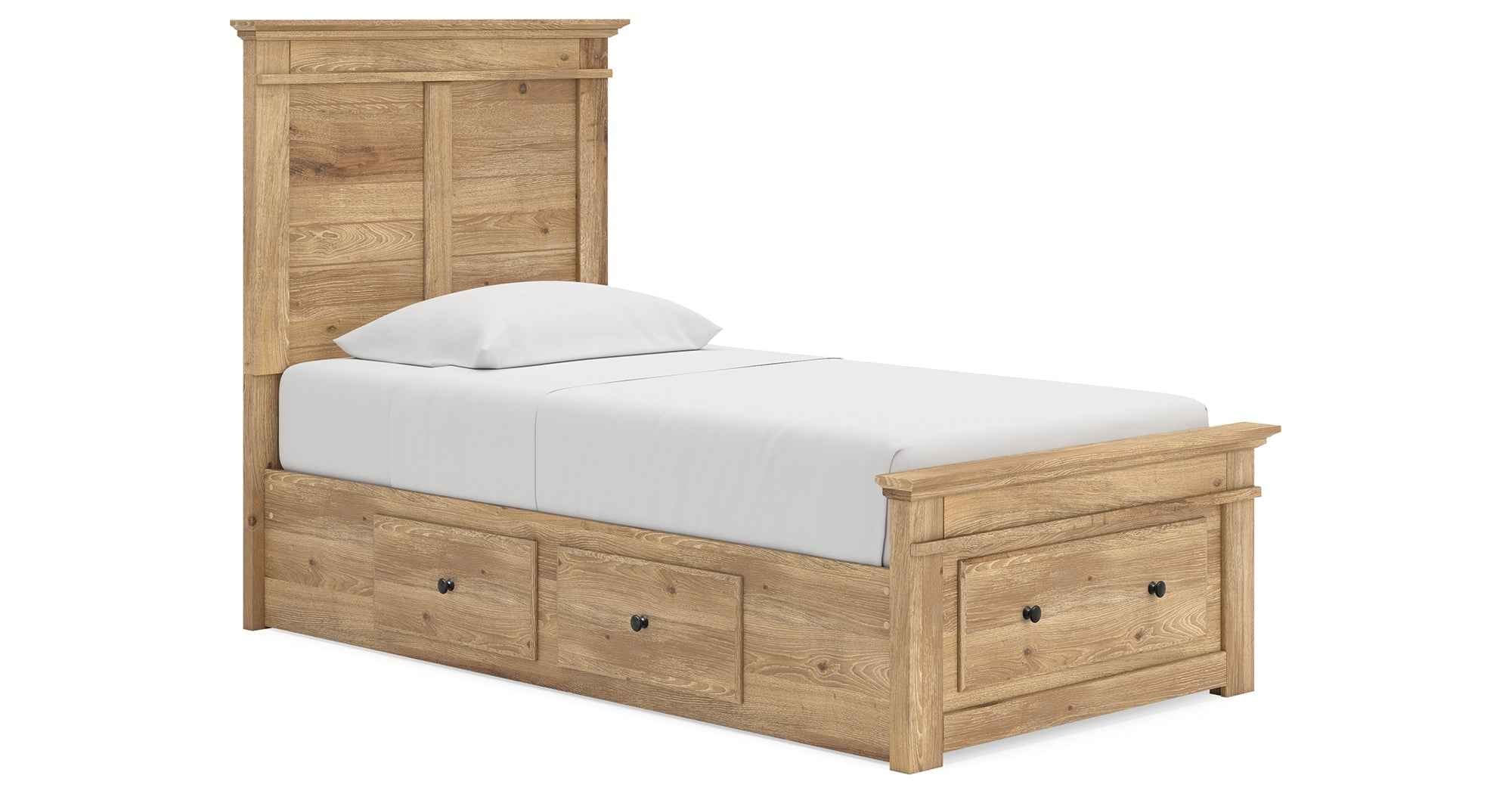 Makidern Tan Twin Panel Storage Bed - Image 3
