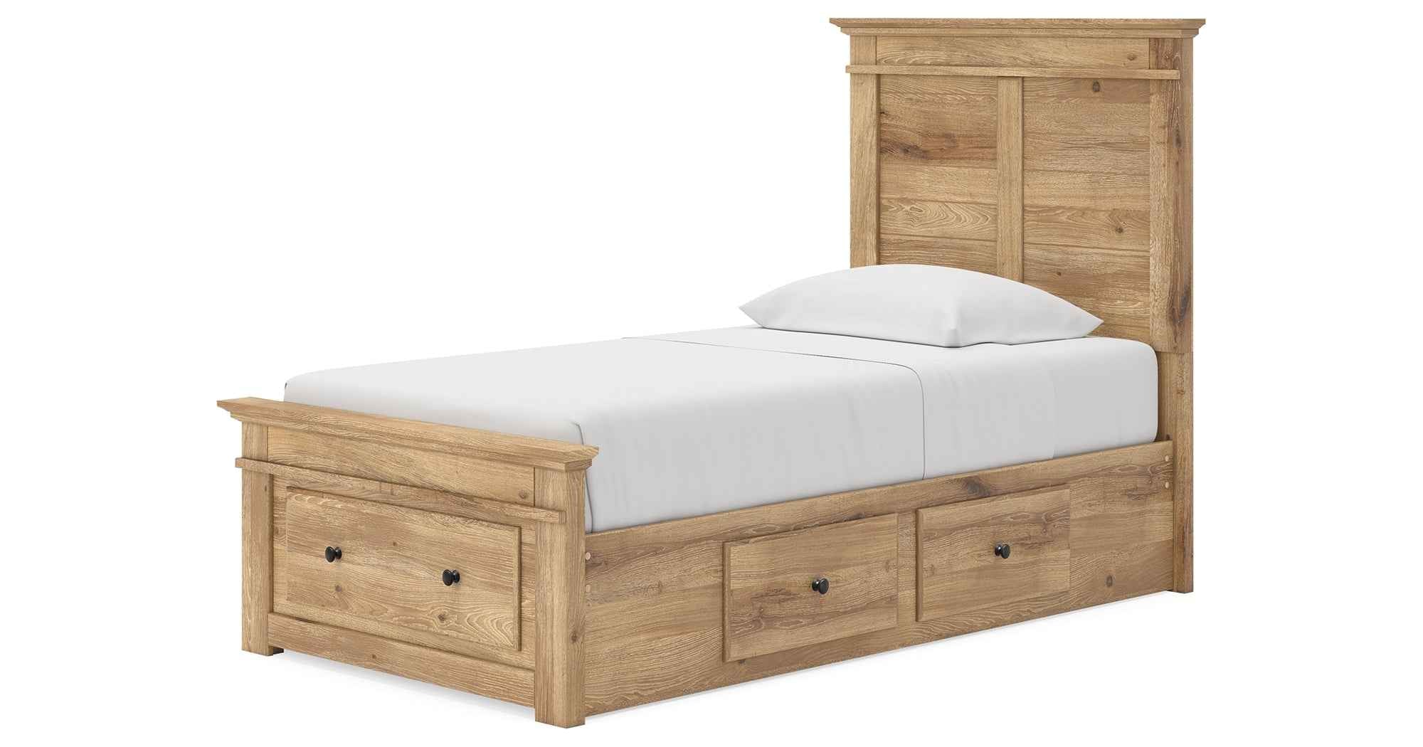 Makidern Tan Twin Panel Storage Bed - Image 4