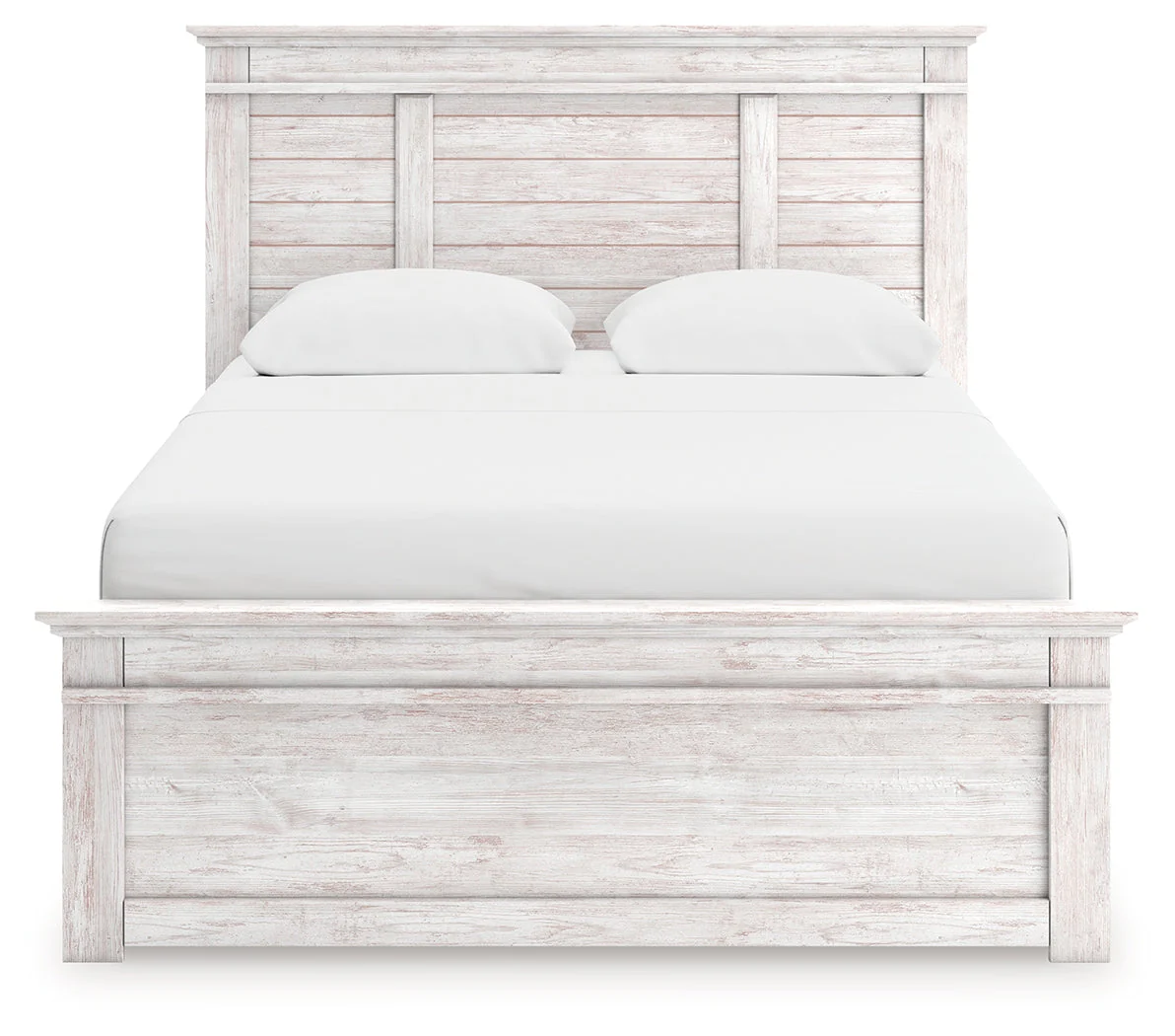 Makidern Whitewash Queen Panel Bed with Storage, Dresser and Mirror - Image 9