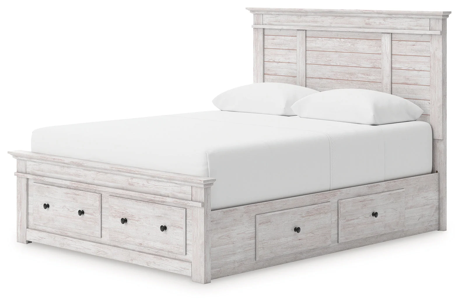 Makidern Whitewash Queen Panel Storage Bed - Image 2