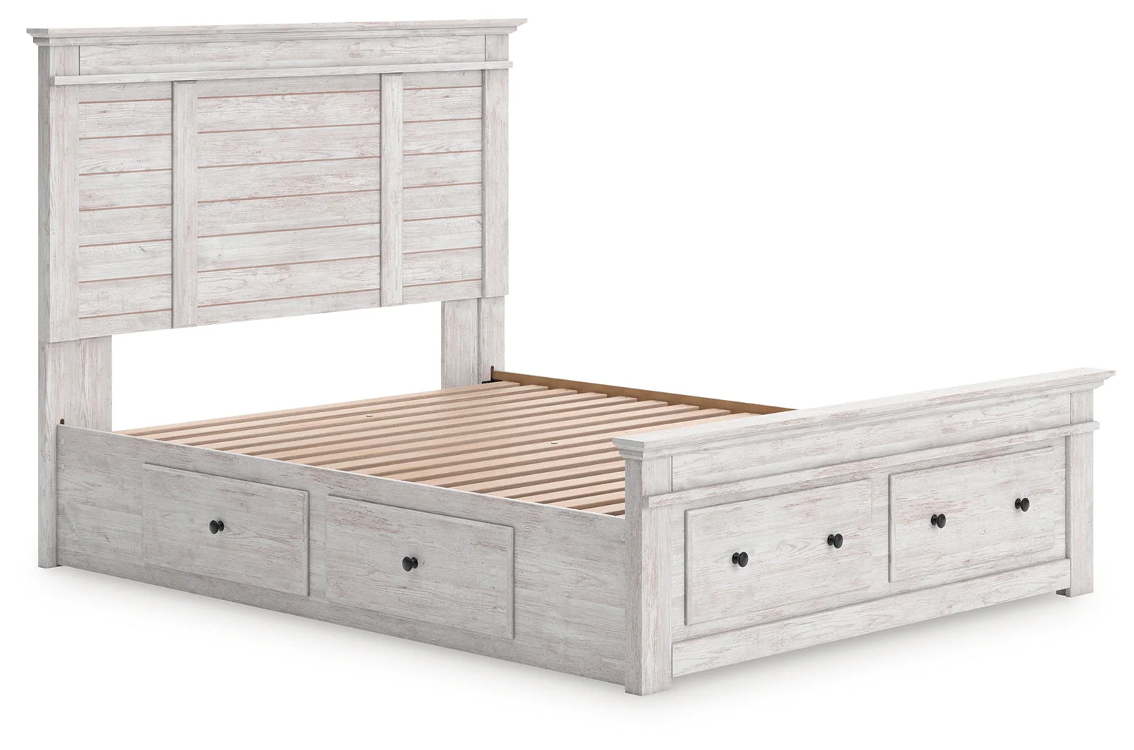 Makidern Whitewash Queen Panel Storage Bed - Image 3