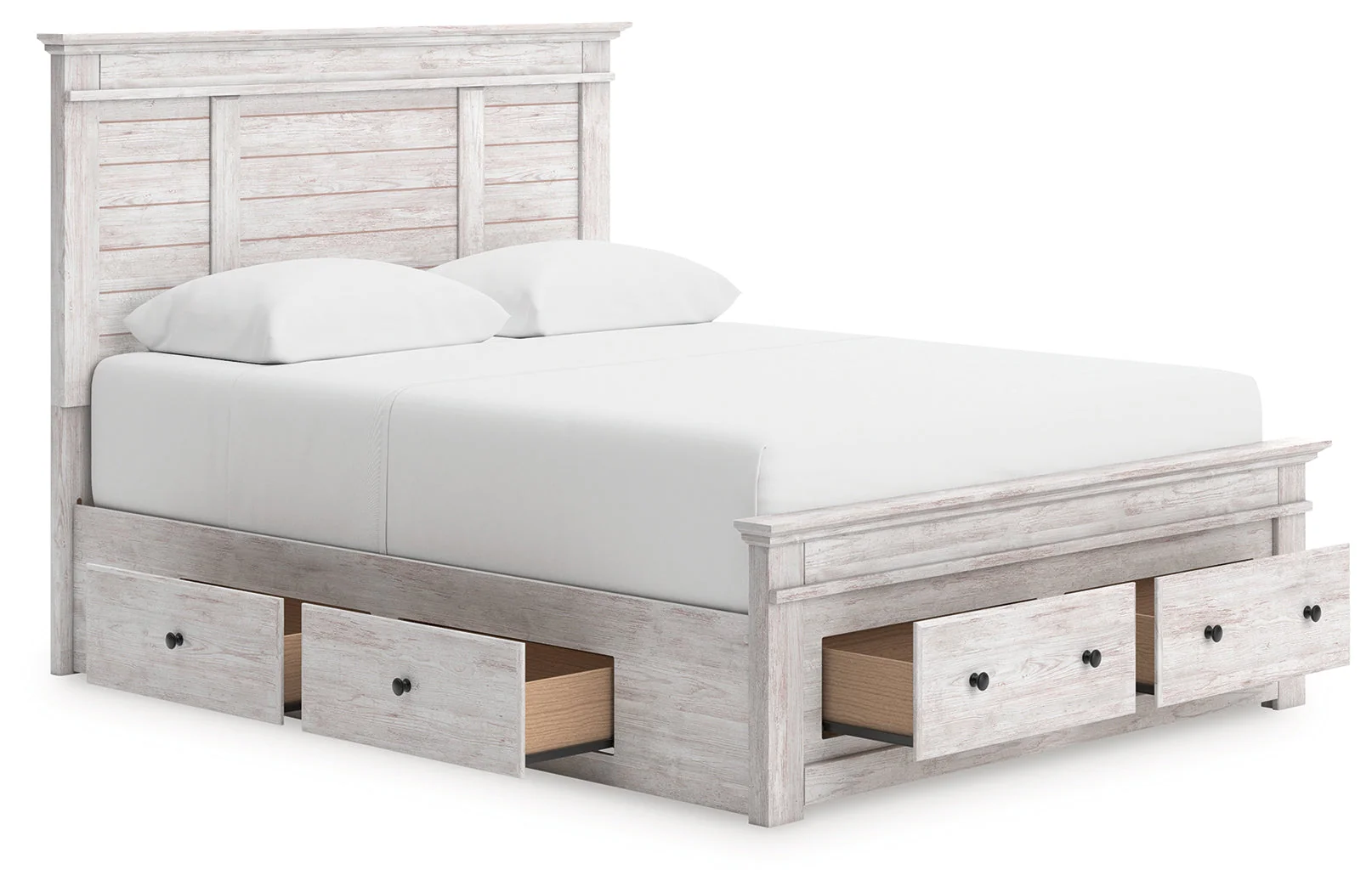 Makidern Whitewash Queen Panel Storage Bed - Image 4