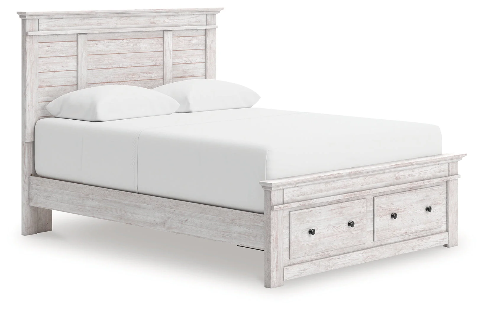 Makidern Whitewash Queen Panel Storage Bed, Dresser and Mirror - Image 10