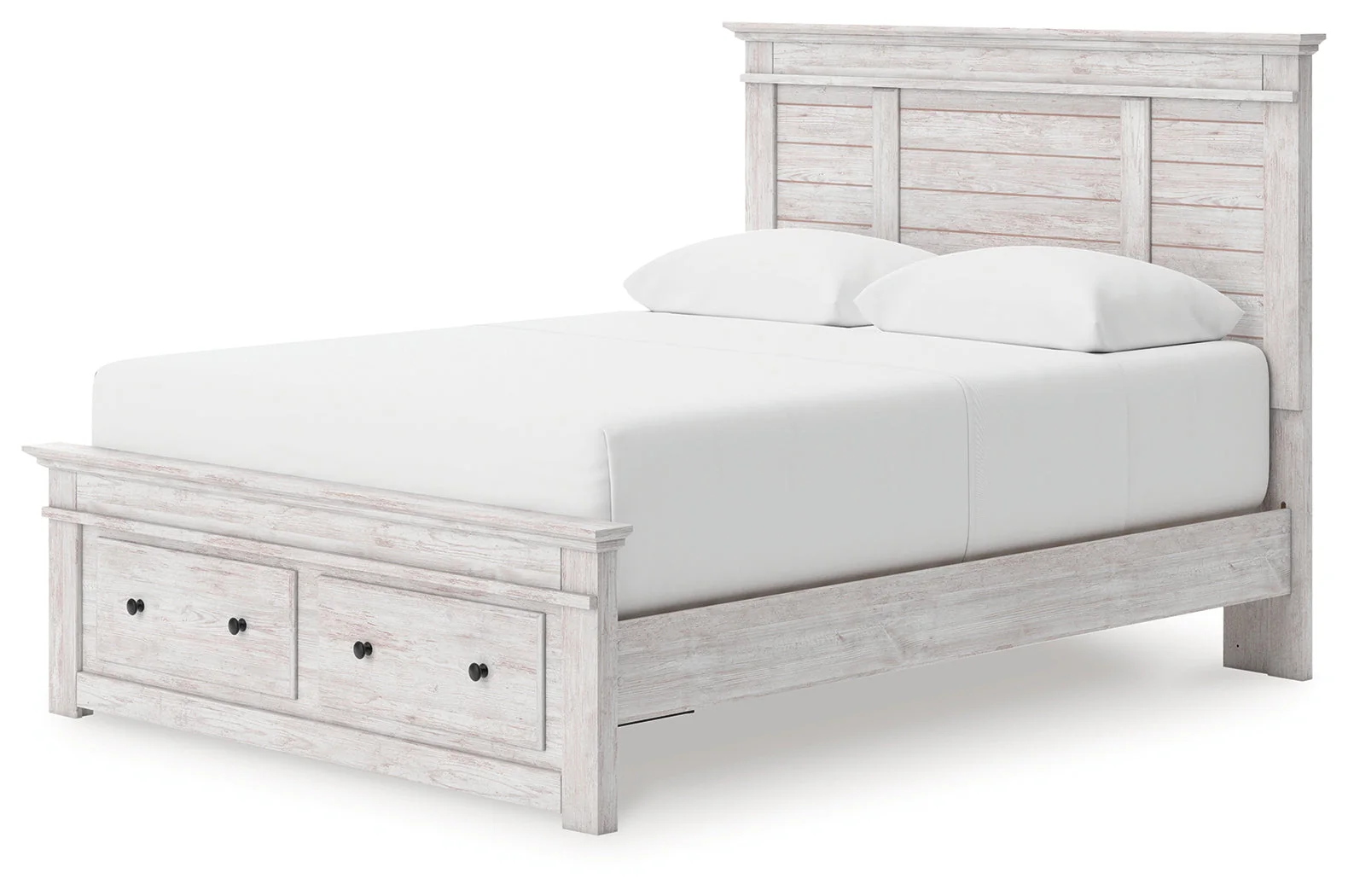 Makidern Whitewash Queen Panel Storage Bed, Dresser and Mirror - Image 15