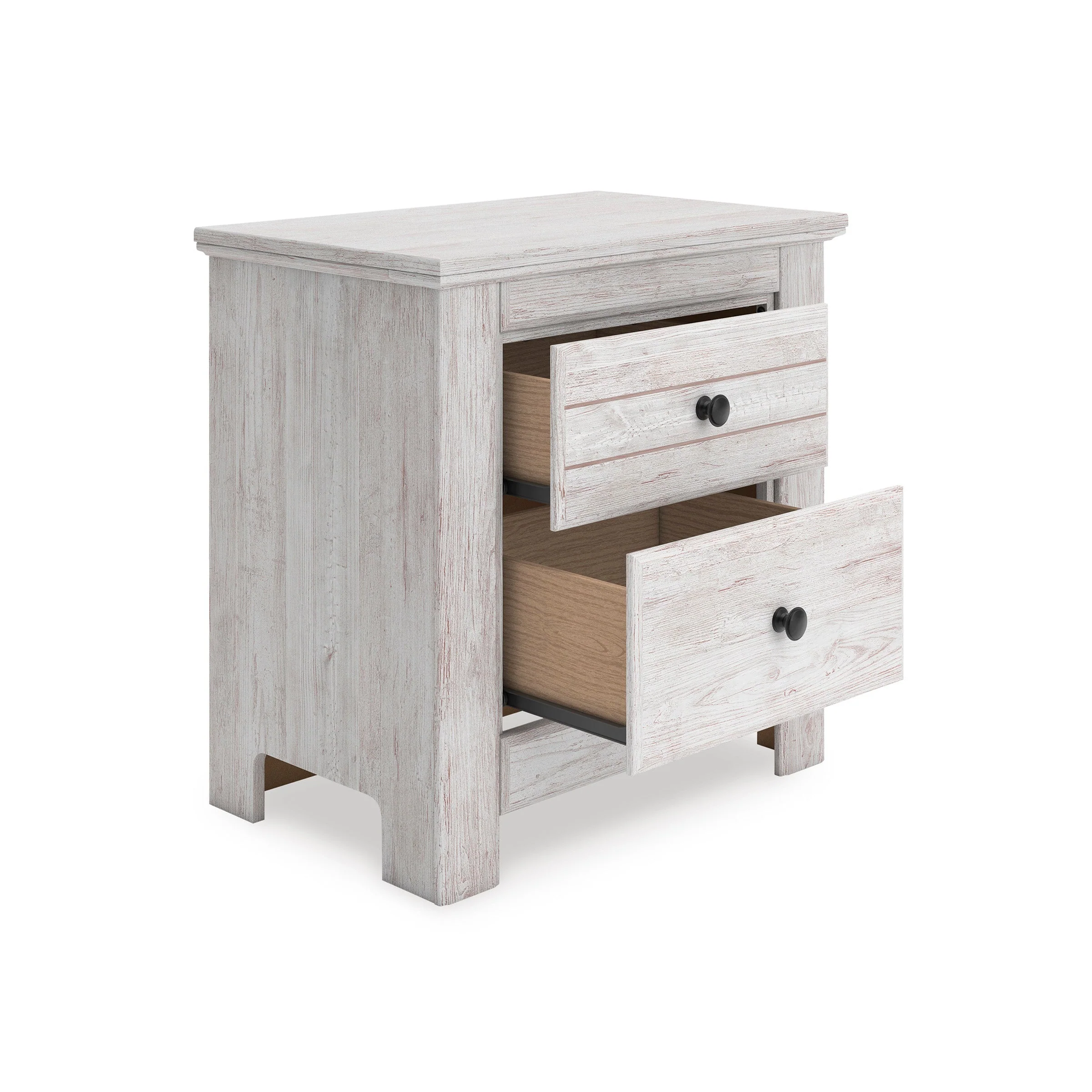 Makidern Whitewash Storage Panel Bedroom Set with 2 Footboard Drawers - Image 10