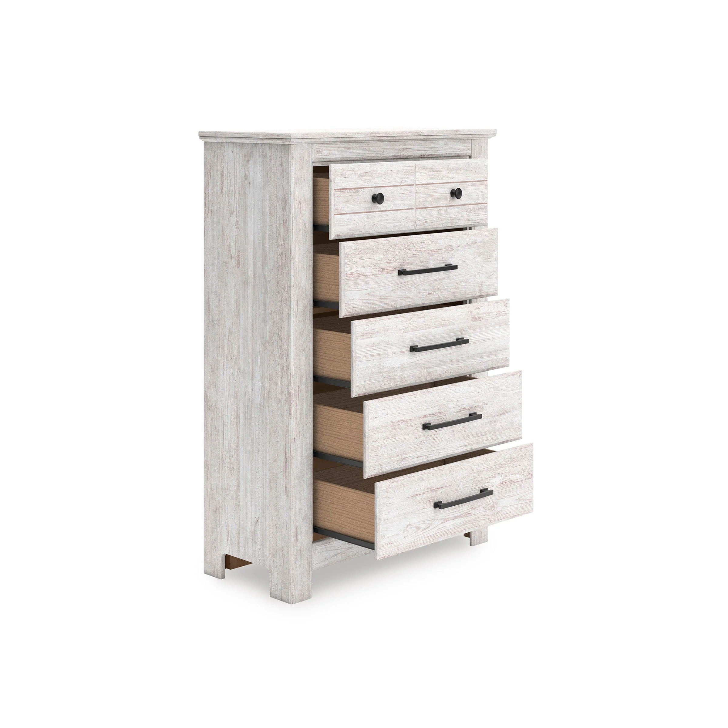 Makidern Whitewash Storage Panel Bedroom Set with 4 Drawers - Image 23