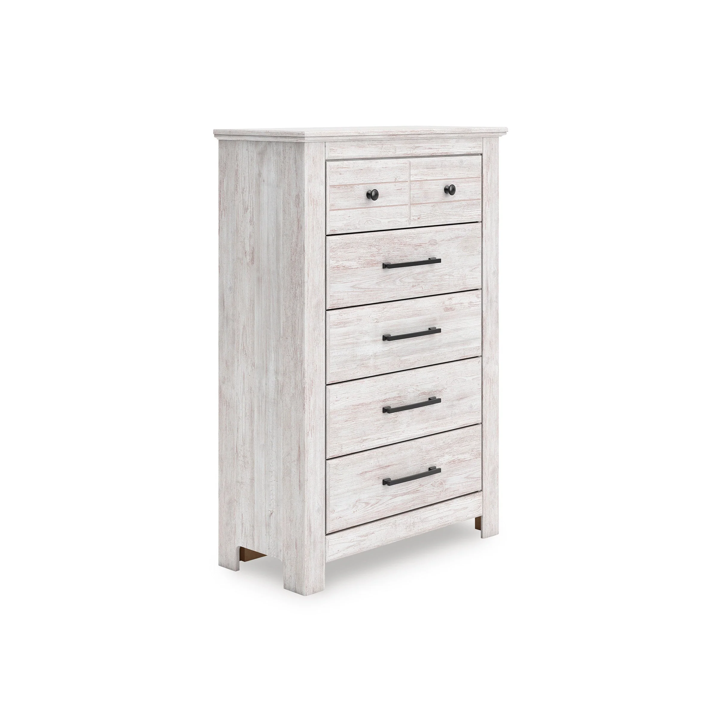 Makidern Whitewash Storage Panel Bedroom Set with 4 Side Drawers - Image 26