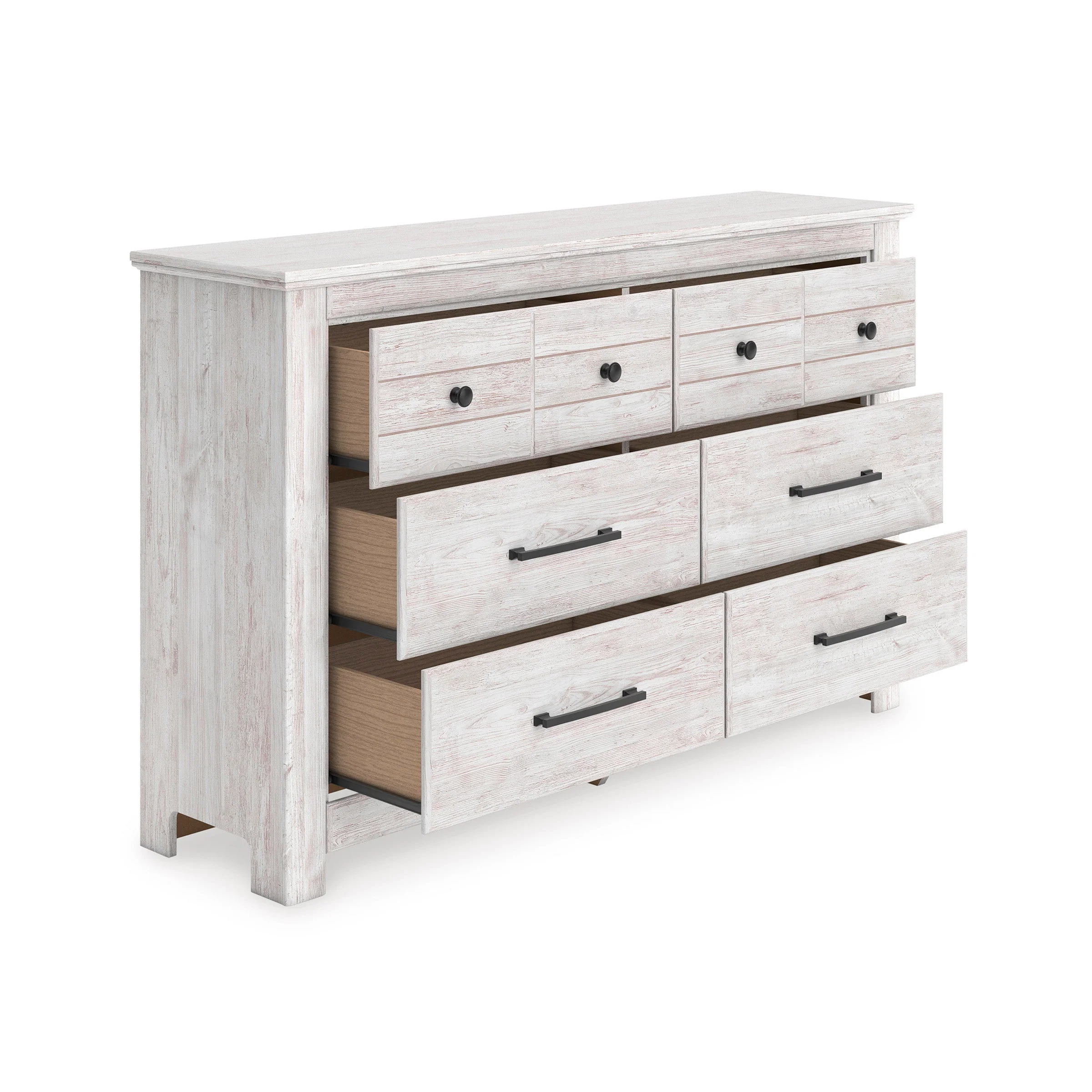 Makidern Whitewash Storage Panel Bedroom Set with 6 Drawers - Image 25