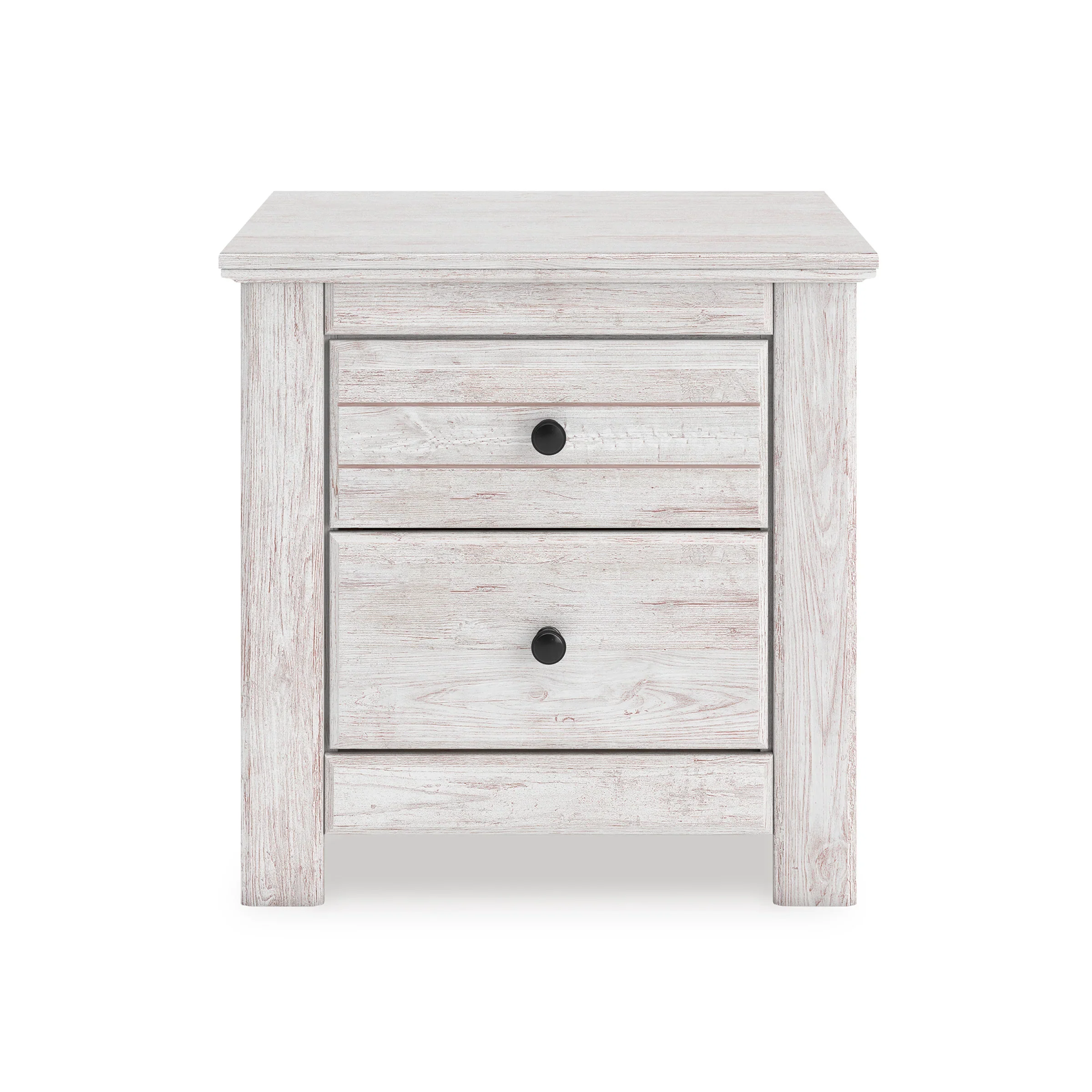 Makidern Whitewash Two Drawer Nightstand