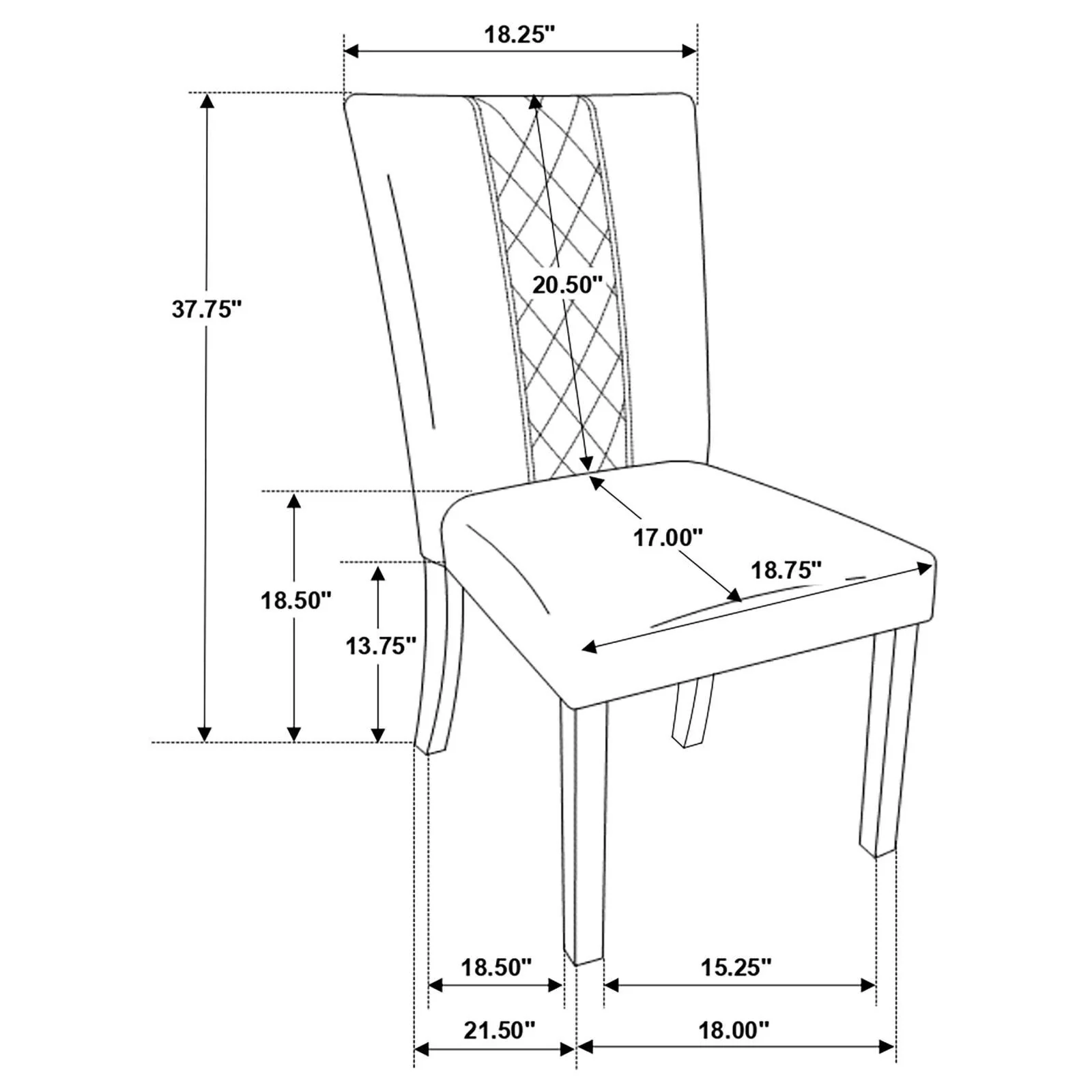 Malia Upholstered Solid Back Dining Side Chair Beige and Black (Set of 2) - Image 14