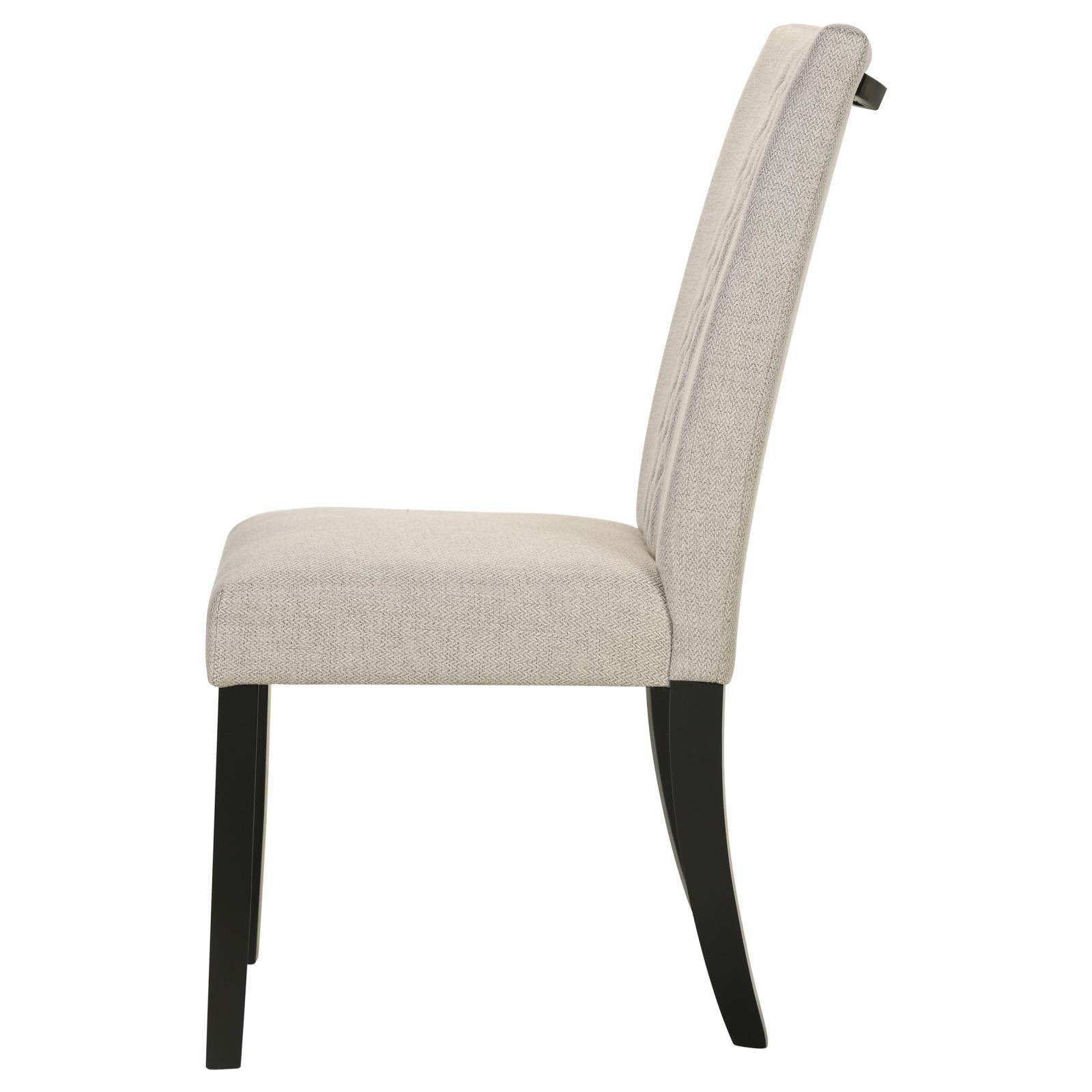 Malia Upholstered Solid Back Dining Side Chair Beige and Black (Set of 2) - Image 6