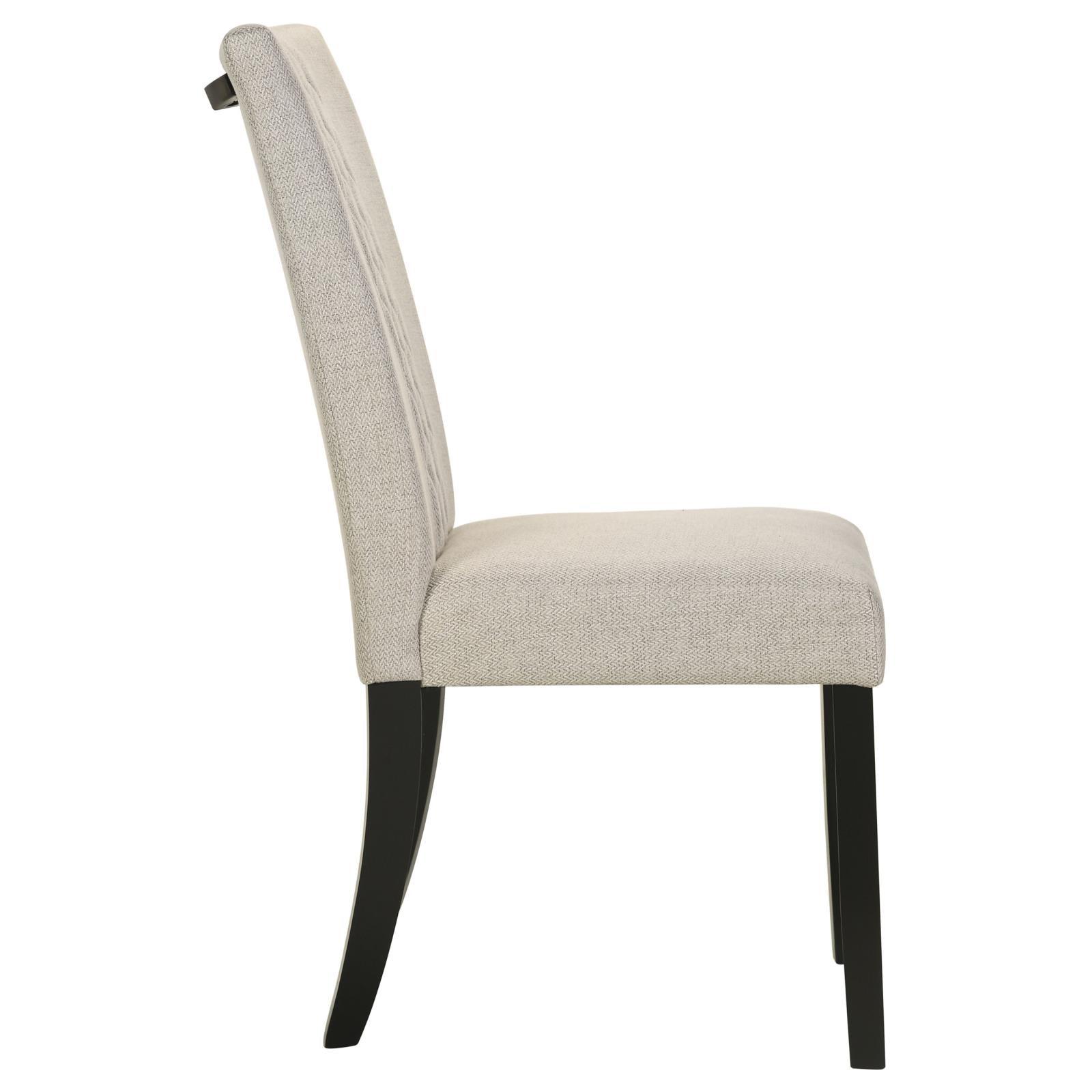 Malia Upholstered Solid Back Dining Side Chair Beige and Black (Set of 2) - Image 9