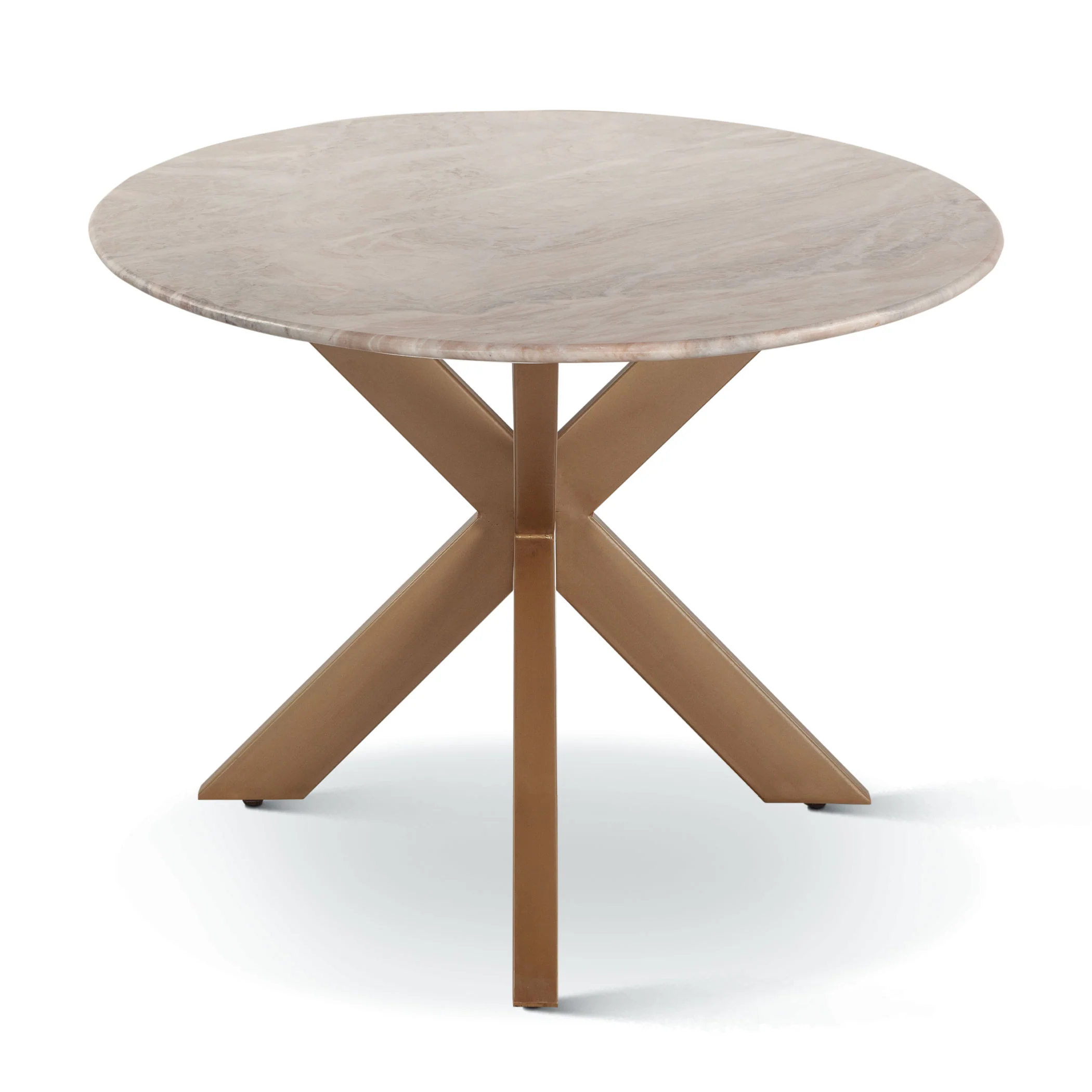 Malibu 90" Oval Dining Table in Sawar Marble with Antique Gold Base - Image 9