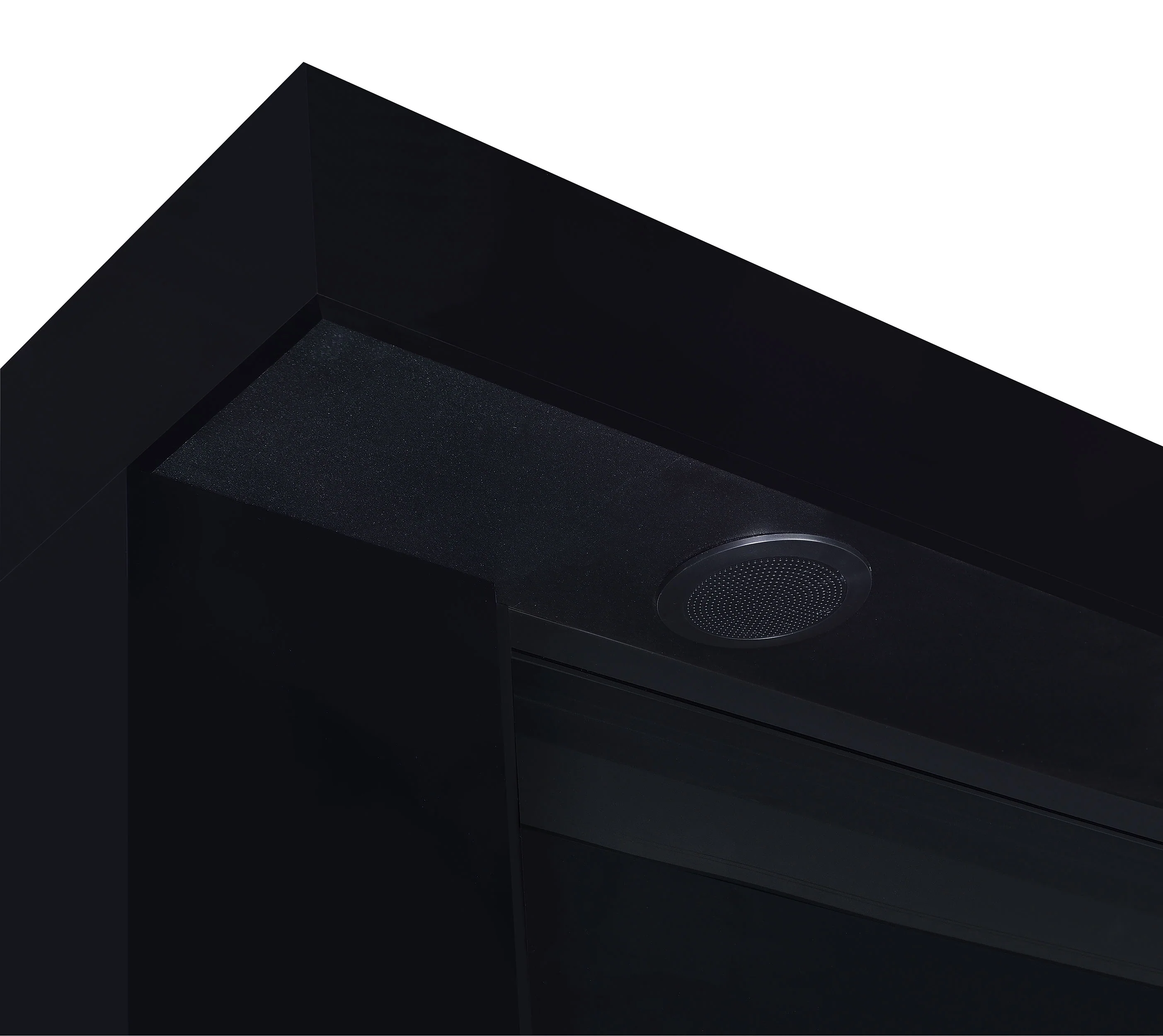 Mallory Black High Gloss TV Stand Fireplace Console Bluetooth Speaker - Image 7