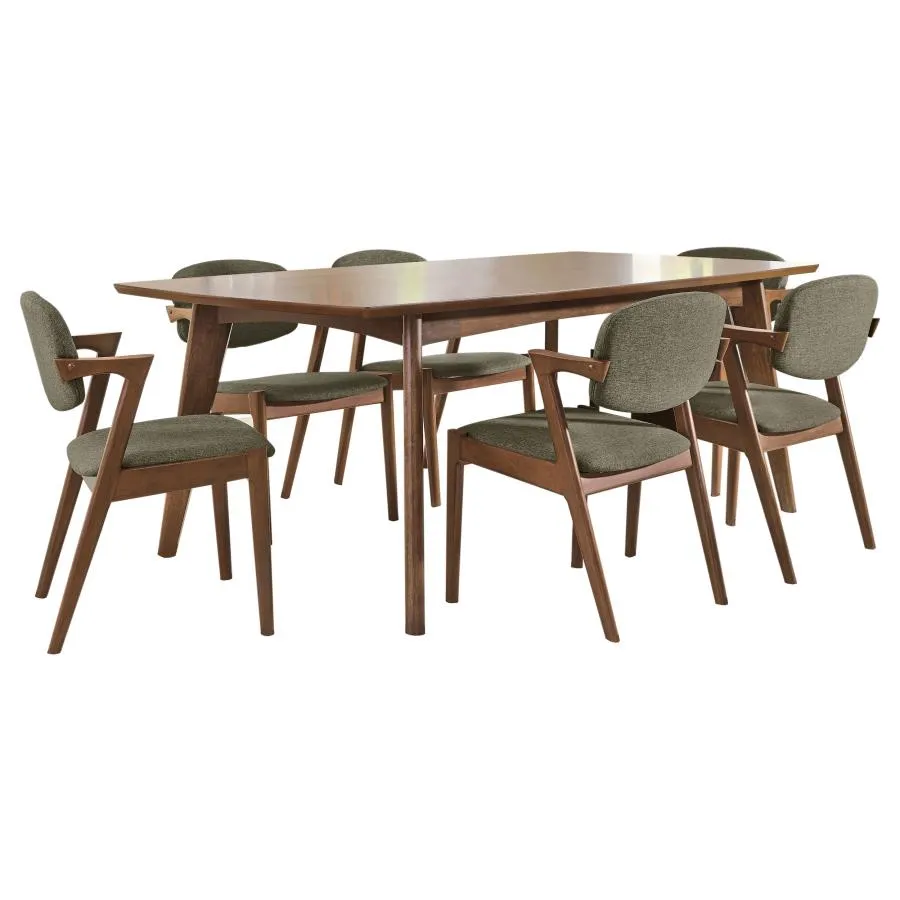 Malone Dark Walnut/Gray 7-Piece Rectangular Dining Set - Image 2