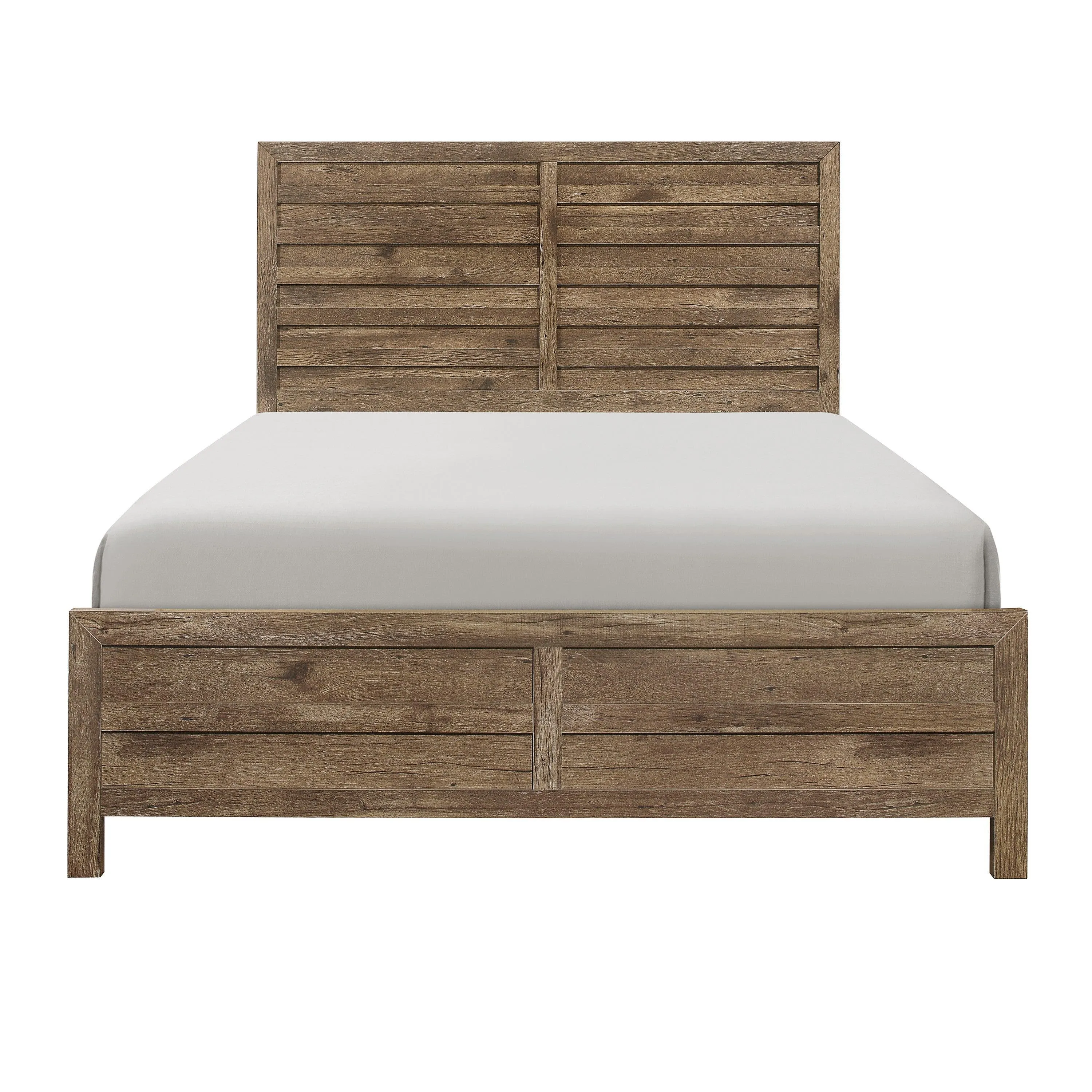 Mandan Weathered Pine King Panel Bed - Image 3