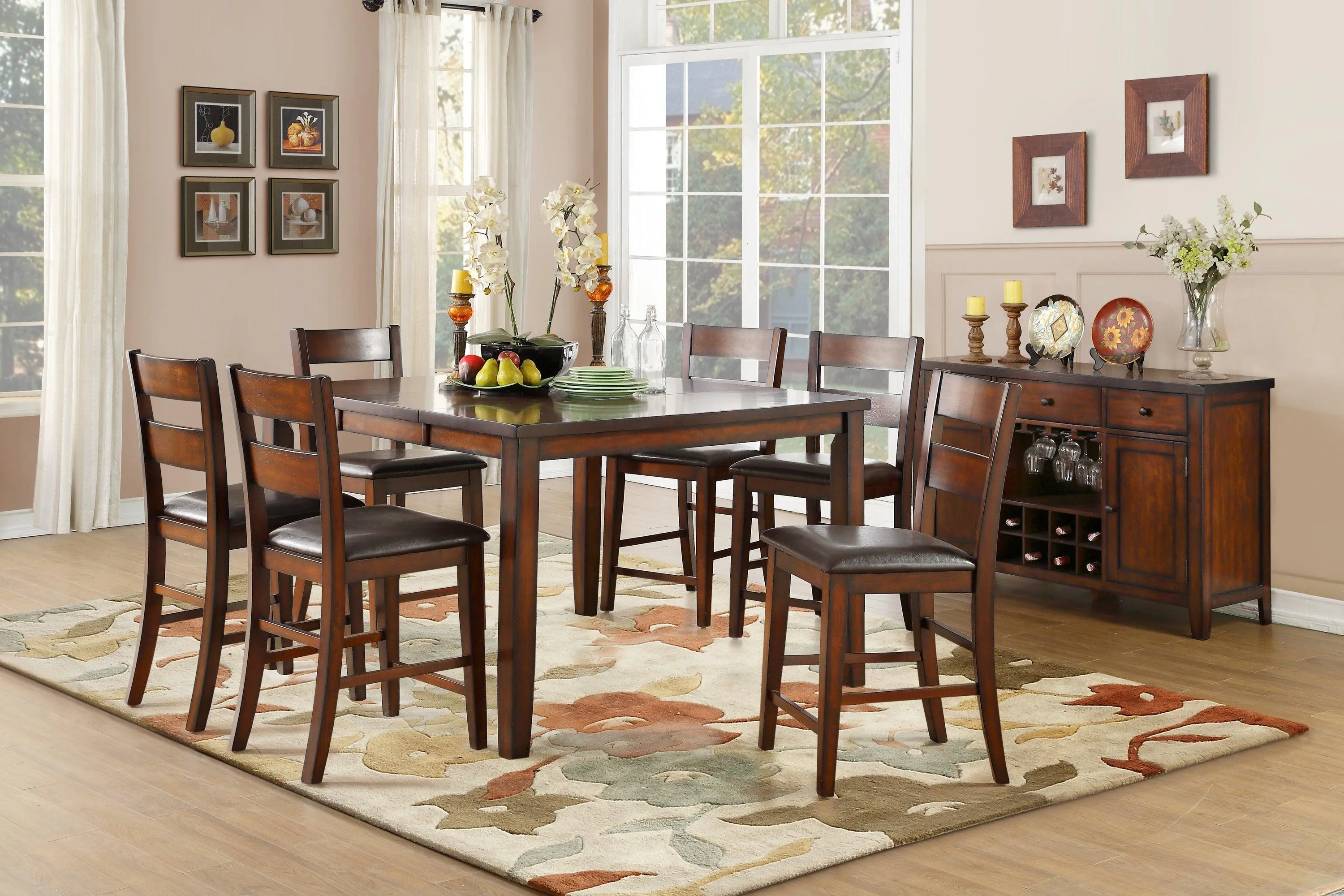 Mantello Cherry Extendable Counter Height Set