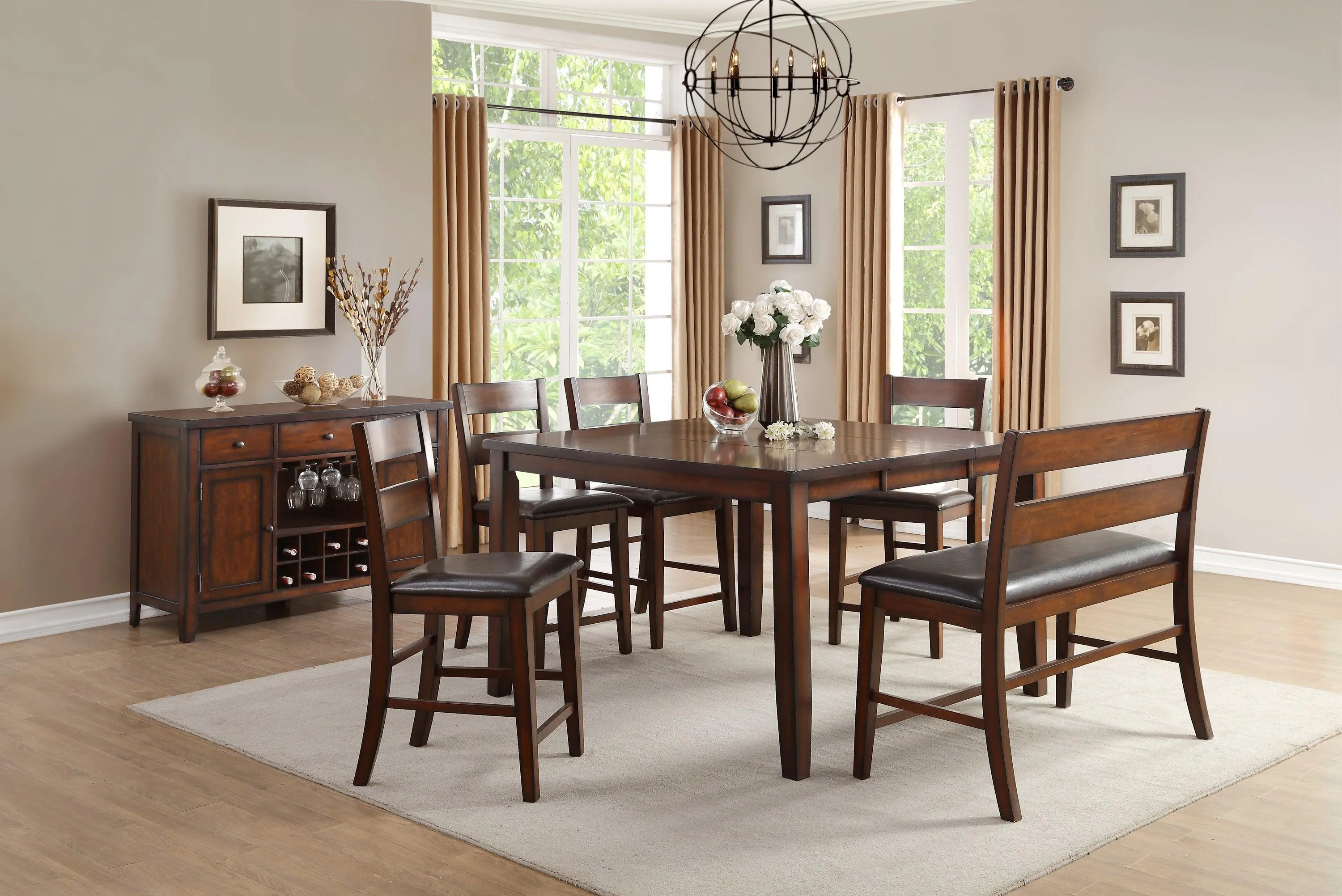 Mantello Cherry Extendable Counter Height Set - Image 2