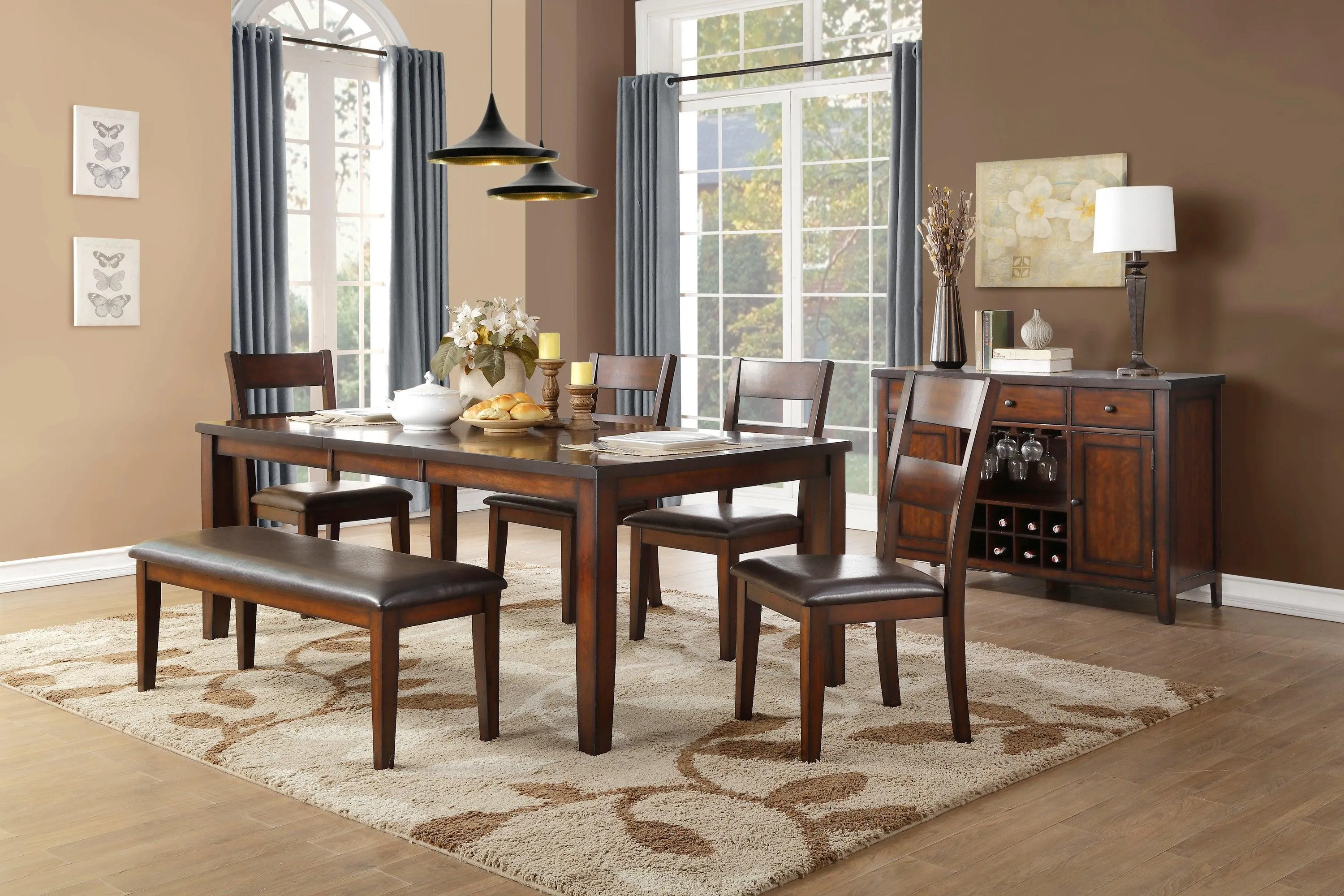 Mantello Cherry Extendable Dining Set - Image 2