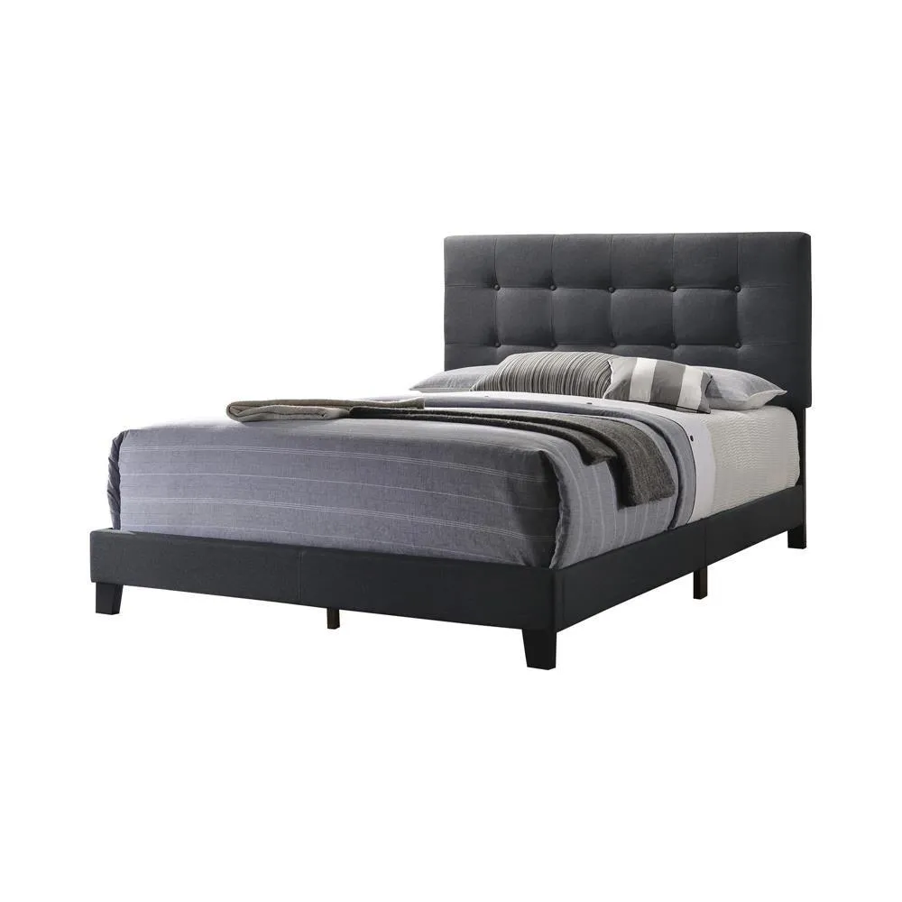 Mapes Charcoal Tufted Upholstered Eastern King Bed - Image 3