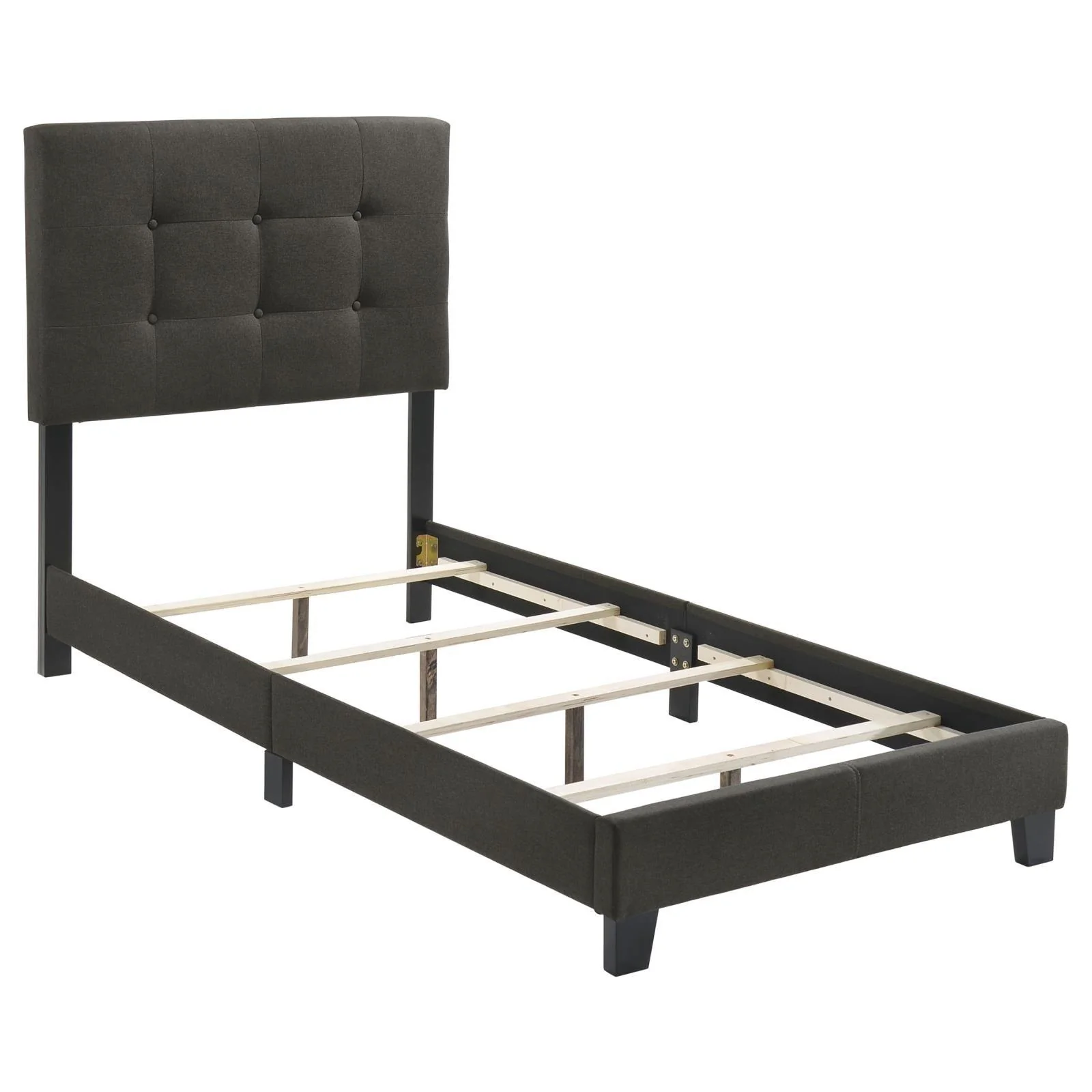 Mapes Charcoal Tufted Upholstered Twin Bed - Image 4