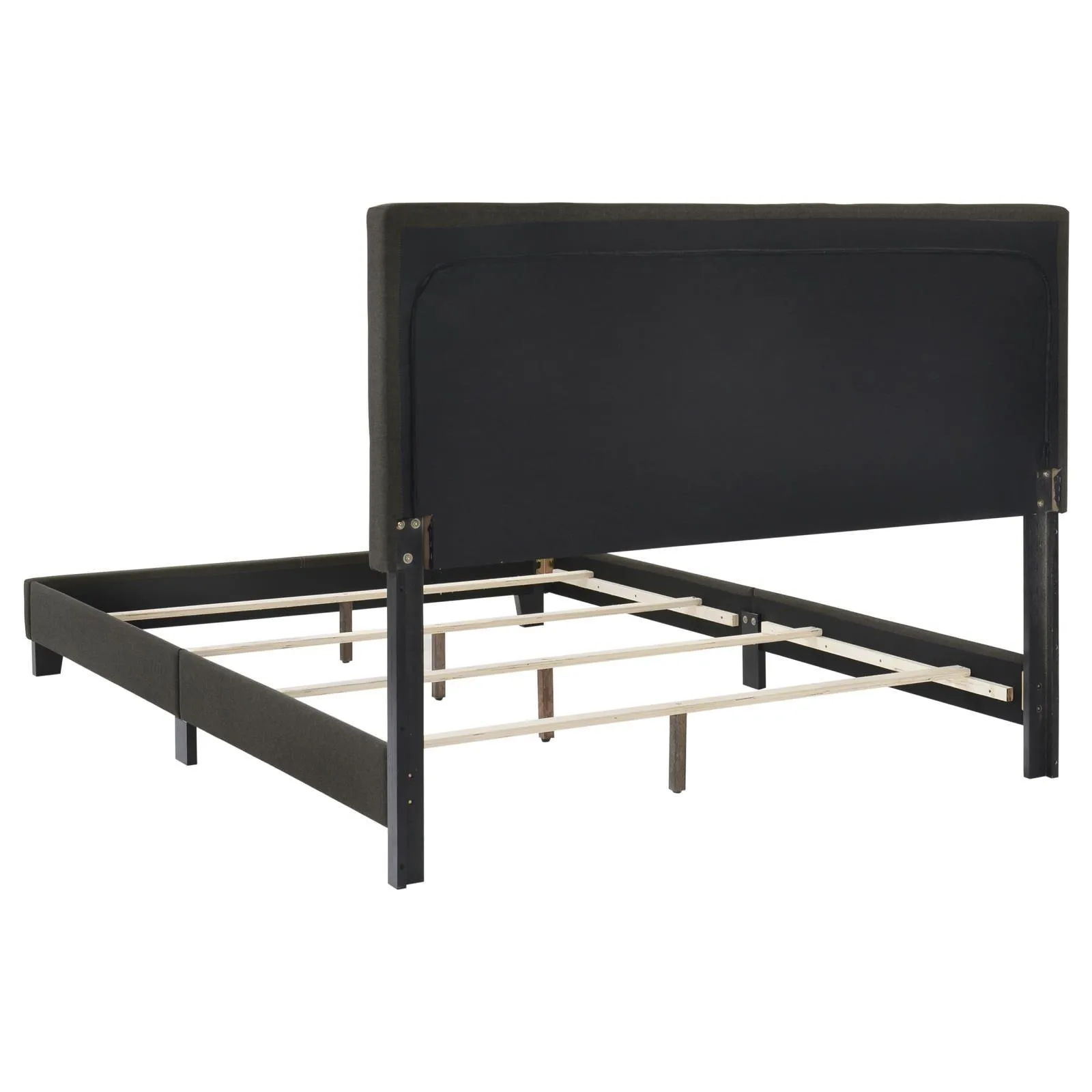 Mapes Charcoal Upholstered Tufted Full Bed - Image 4