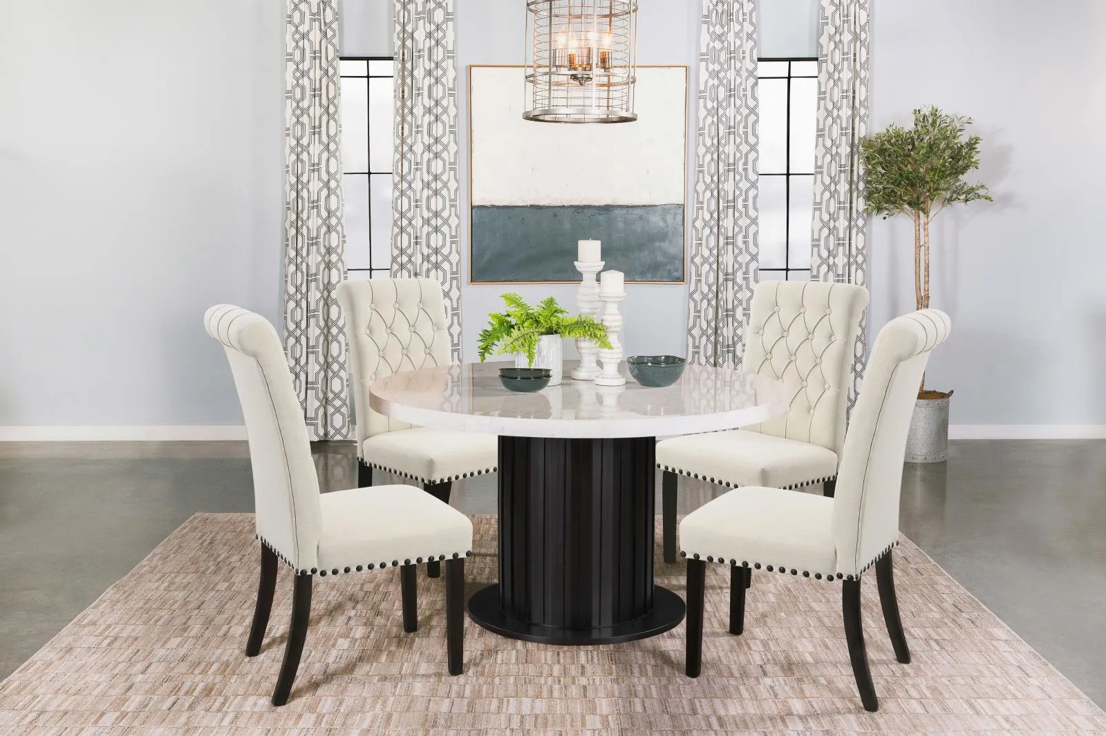 Mapleton Beige Tufted Back Upholstered Side Chairs, Set of 2 - Image 8