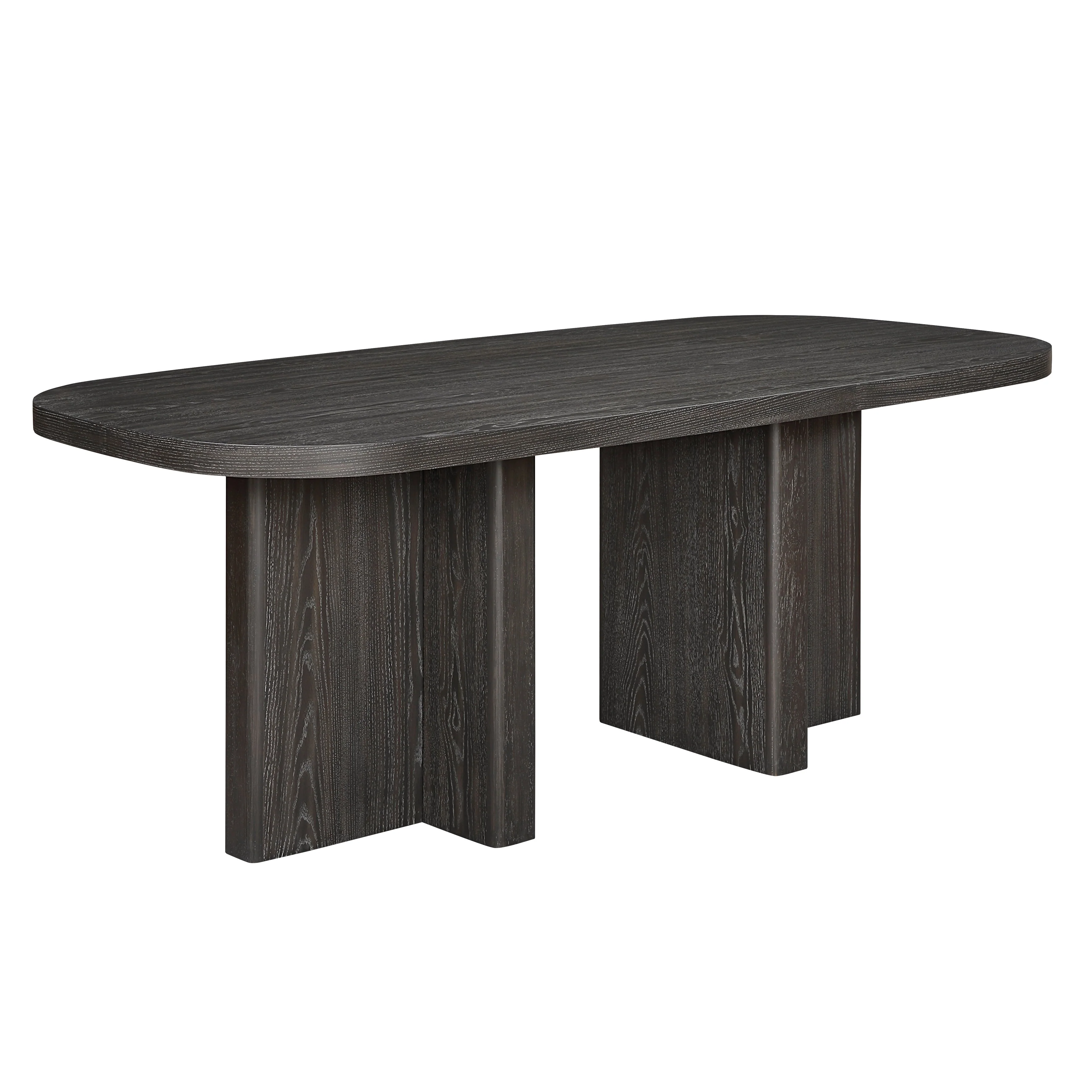 Marais Ebony/Light Gray Boucle 6-Piece 82" Dining Set - Image 3