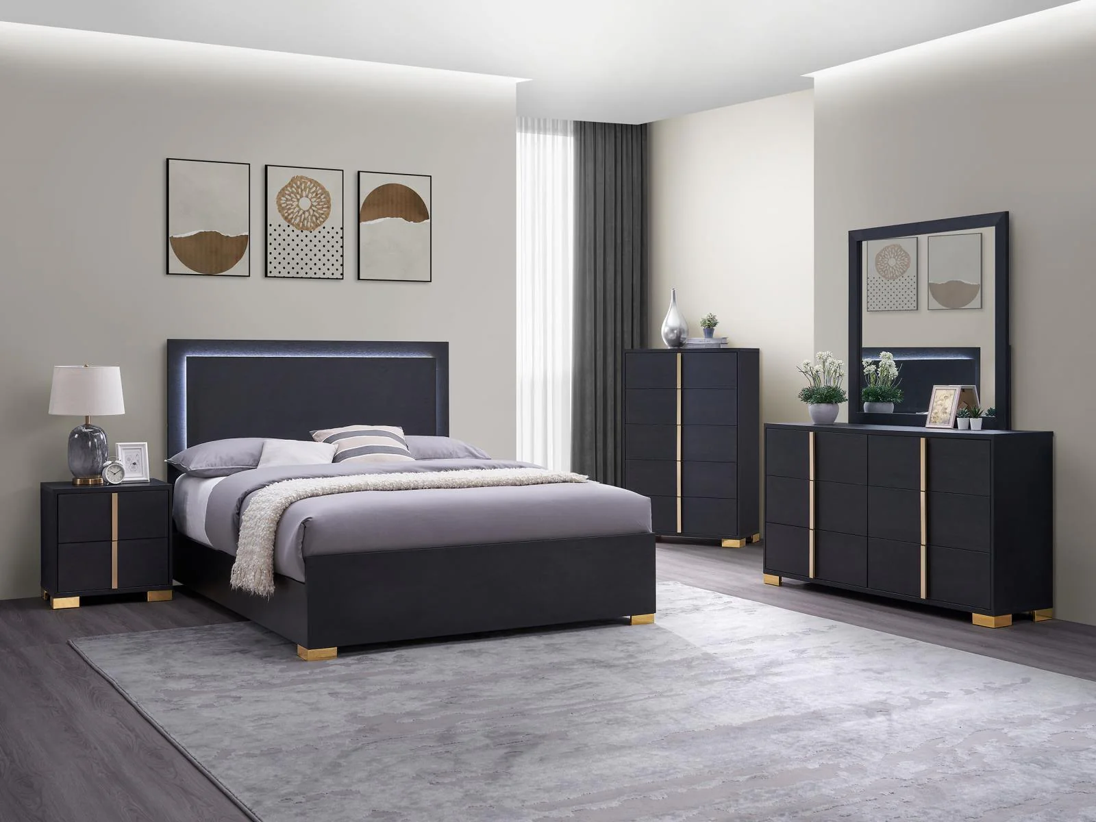 Marceline Black 2-drawer Nightstand - Image 14