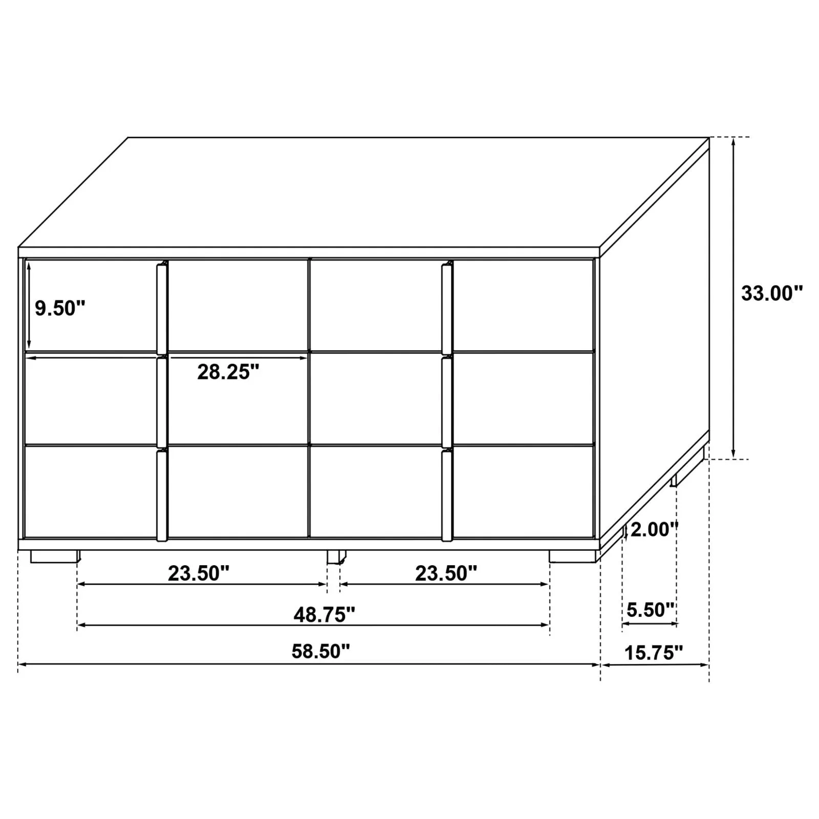 Marceline Black 5-Piece Queen Bedroom Set with LED Headboard - Image 21