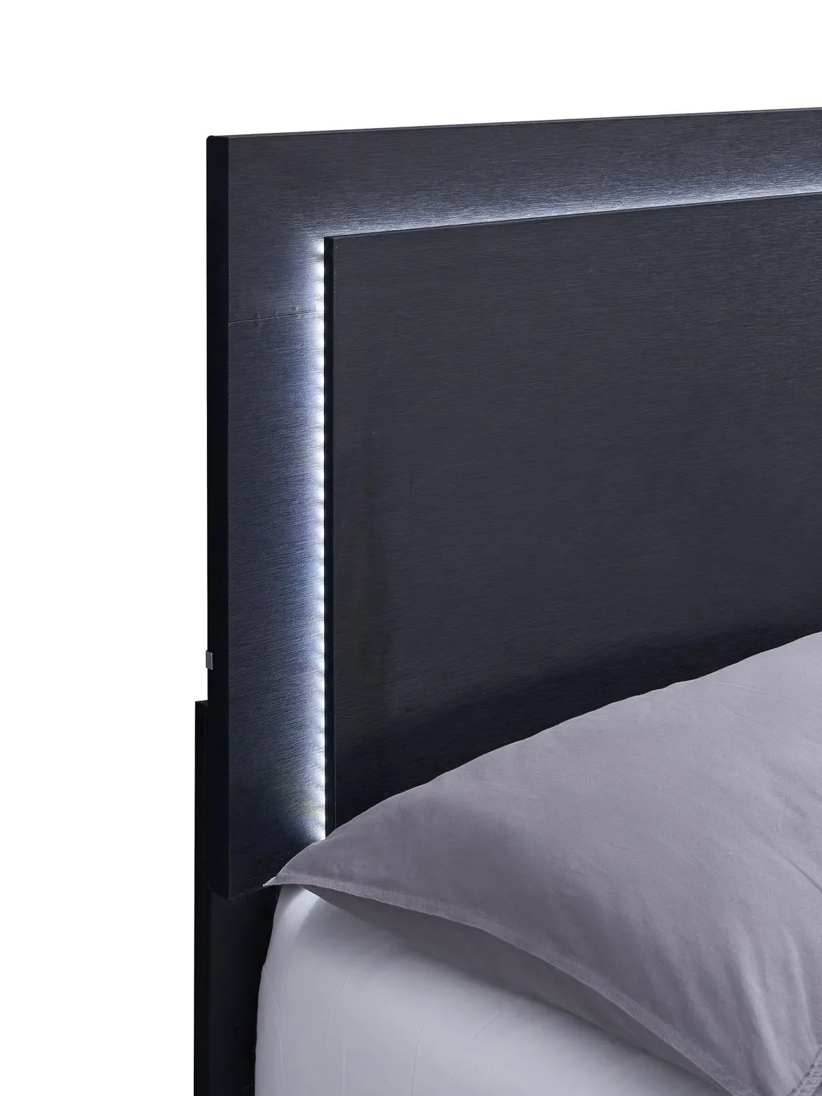 Marceline Black Eastern King Bed with LED Headboard - Image 5