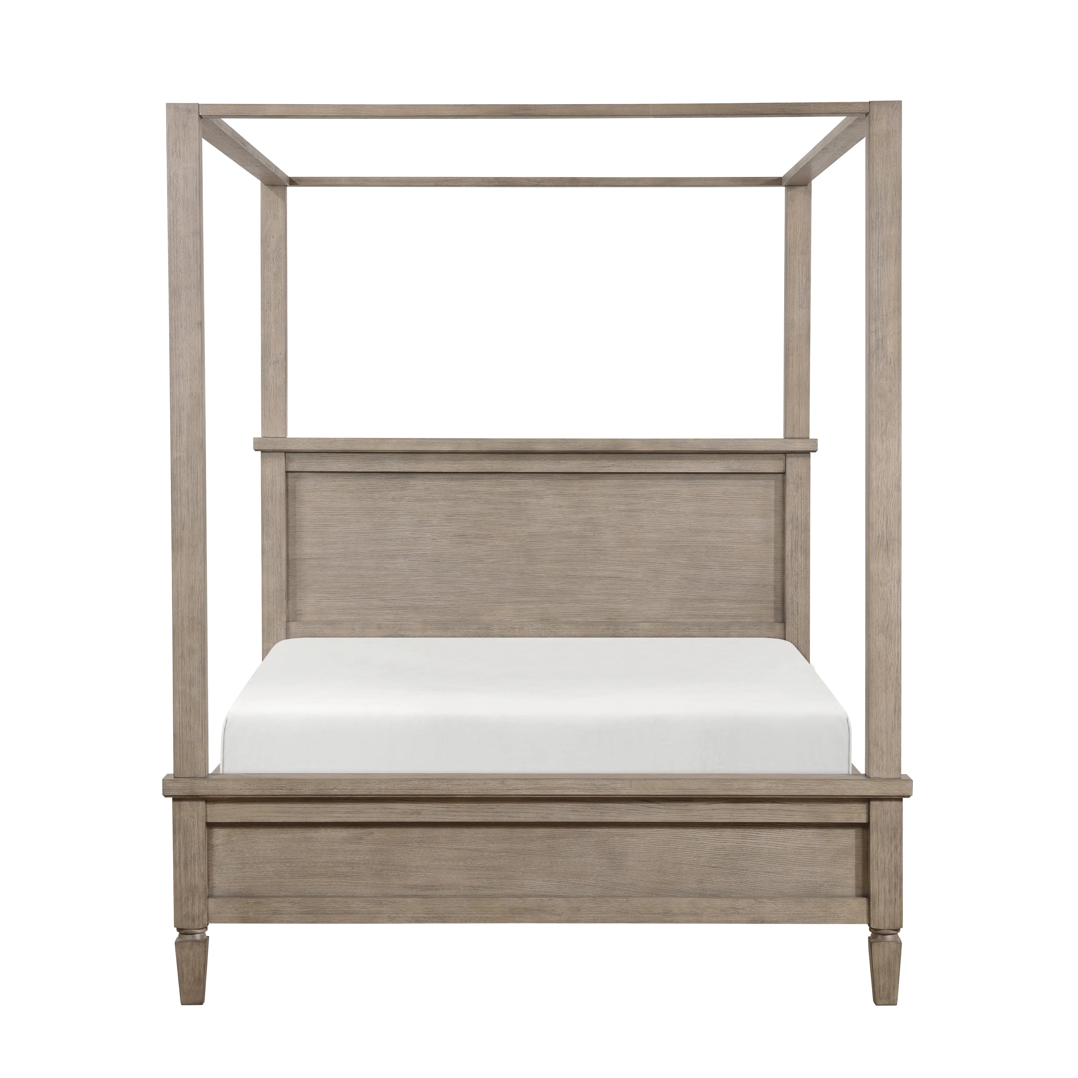 Marceline Gray Oak California King Canopy Platform Bed