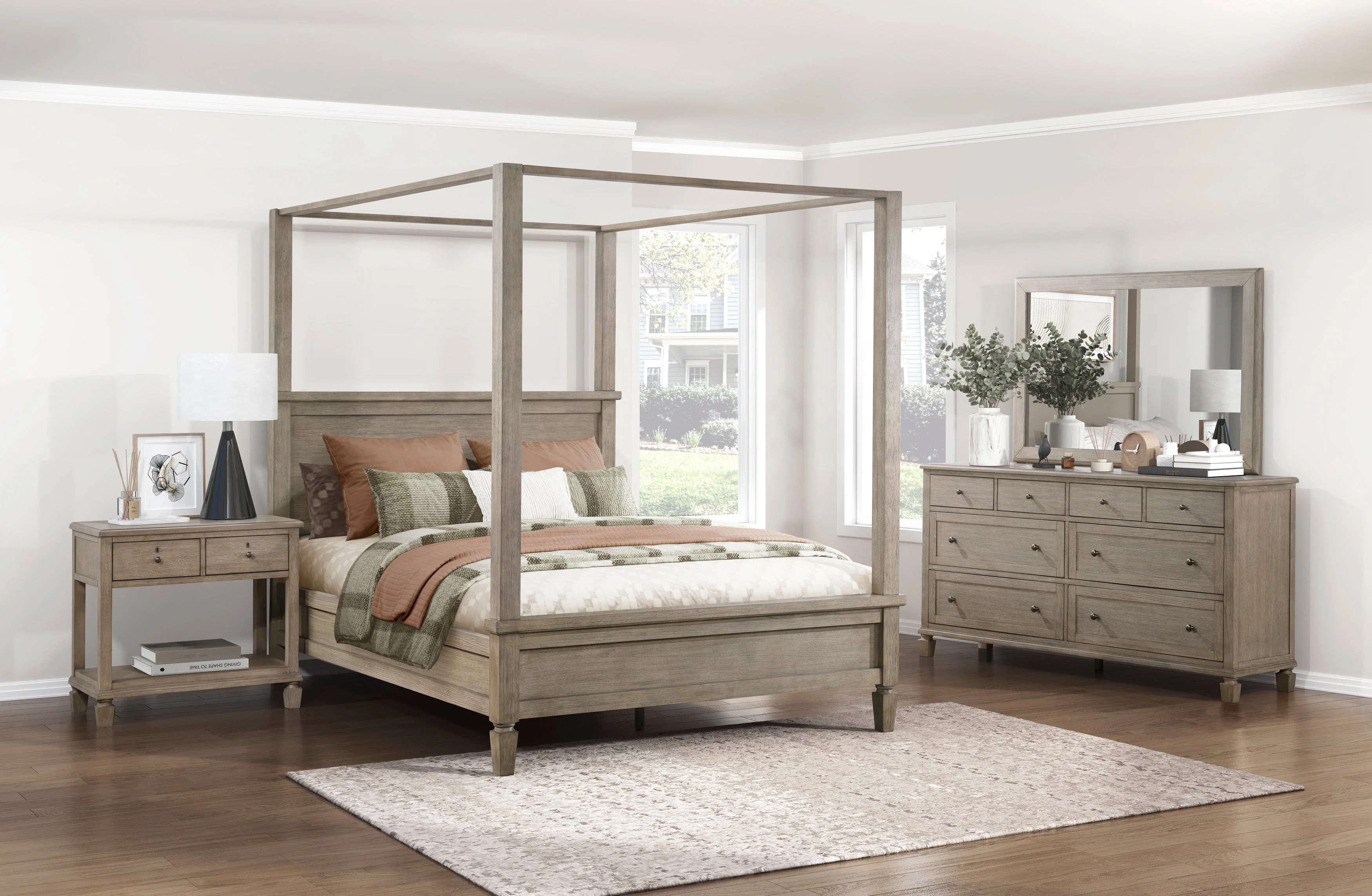 Marceline Gray Oak Eastern King Platform Bed - Image 10