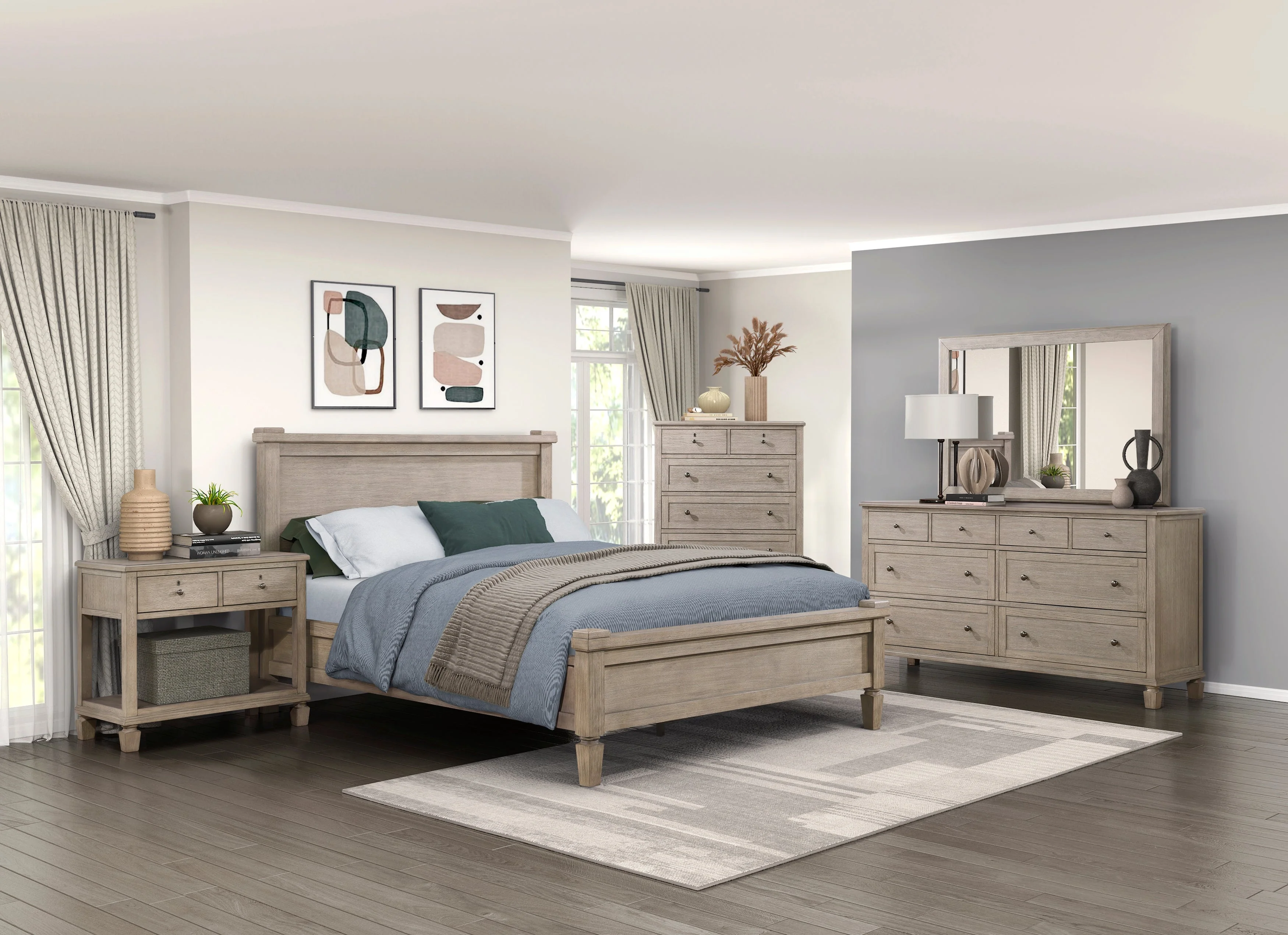 Marceline Gray Oak Eastern King Platform Bed - Image 13